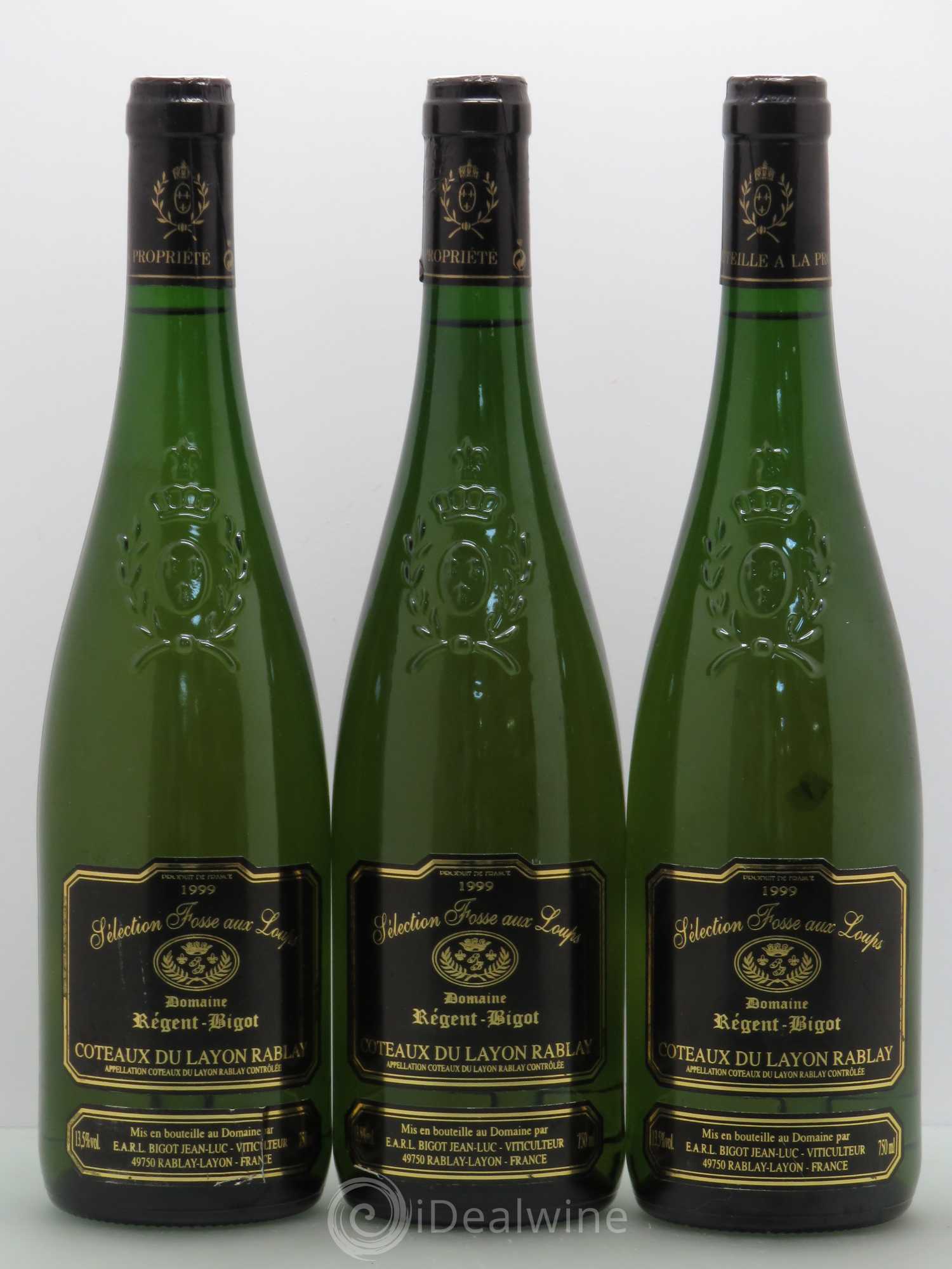 Coteaux du Layon Rablay Selection - Fosse aux Loups - Domaine Regent Bigot 1999 - Lotto di 3 bottiglie - 0