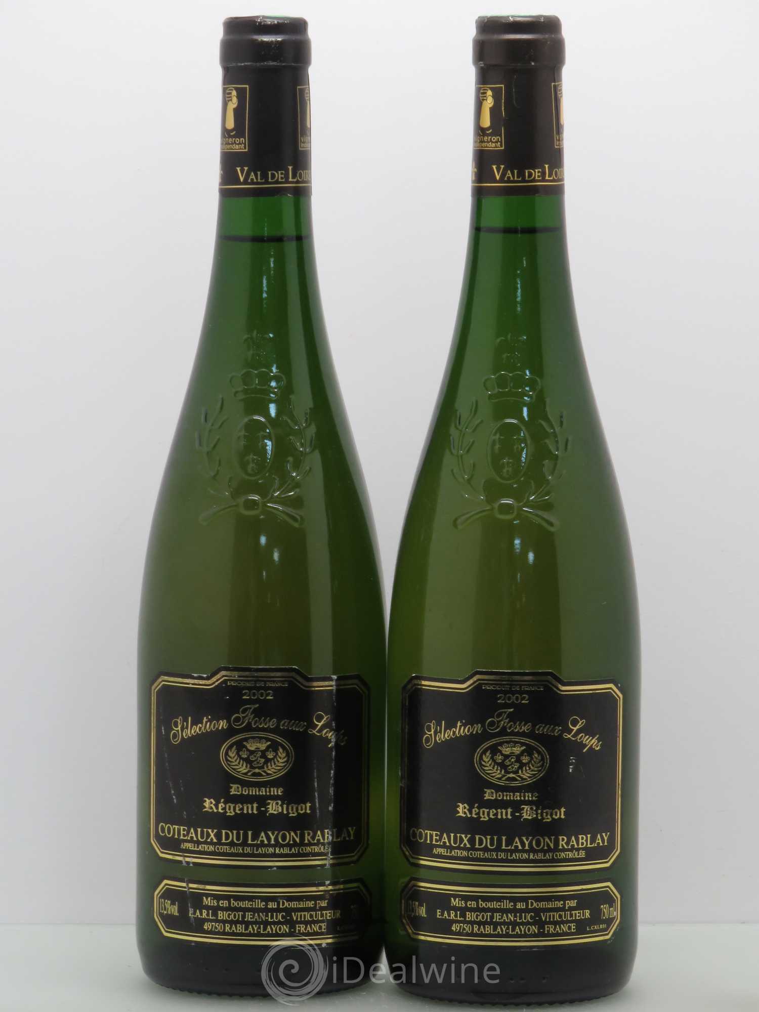 Coteaux du Layon Rablay Selection - Fosse aux Loups - Domaine Regent Bigot 2002 - Lotto di 2 bottiglie - 0
