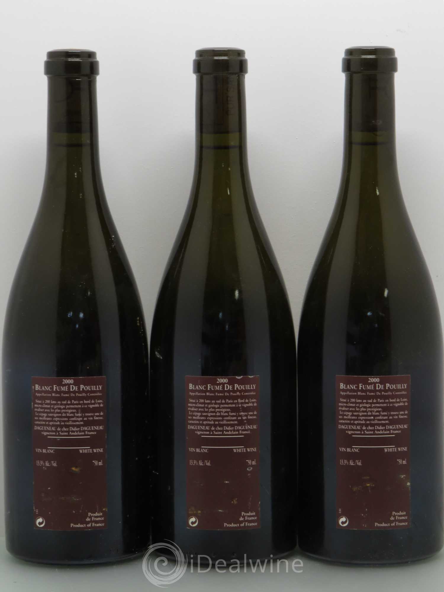 Vin de France (anciennement Pouilly-Fumé) Pur Sang Dagueneau (Domaine Didier - Louis-Benjamin) 2000 - Lot de 3 bouteilles - 1