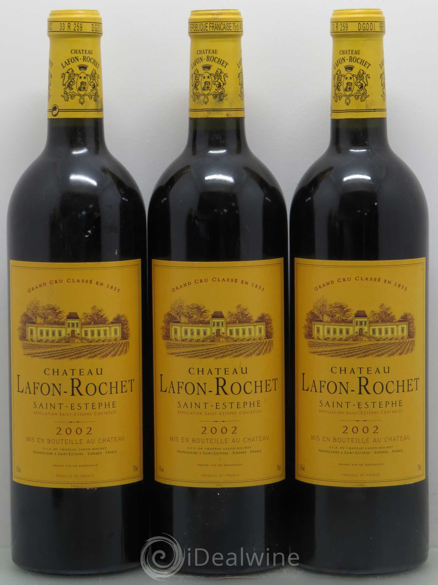 Château Lafon Rochet 4ème Grand Cru Classé 2002 - Lot de 3 bouteilles - 0