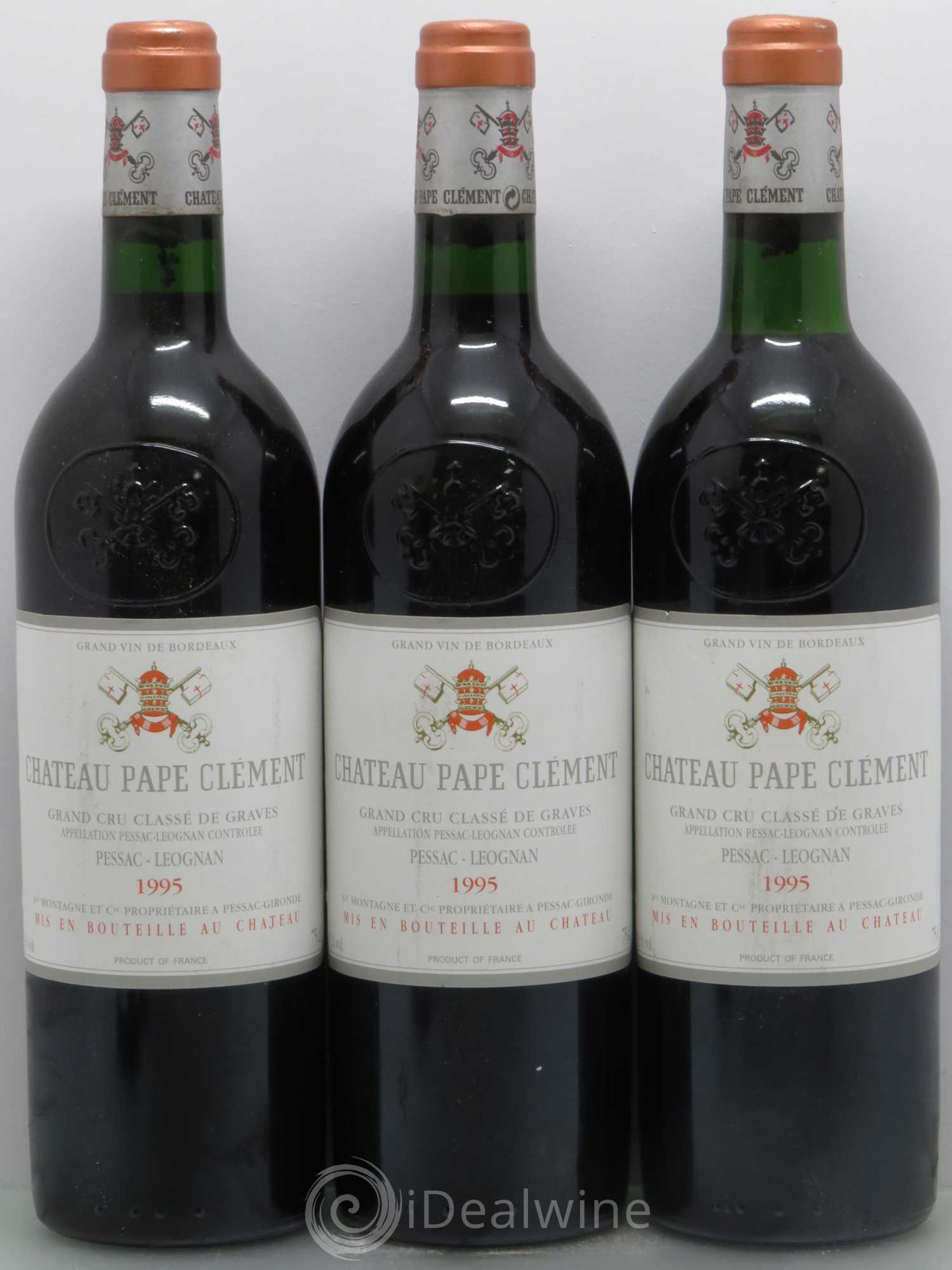 Château Pape Clément Cru Classé de Graves 1995 - Lot de 3 bouteilles - 0