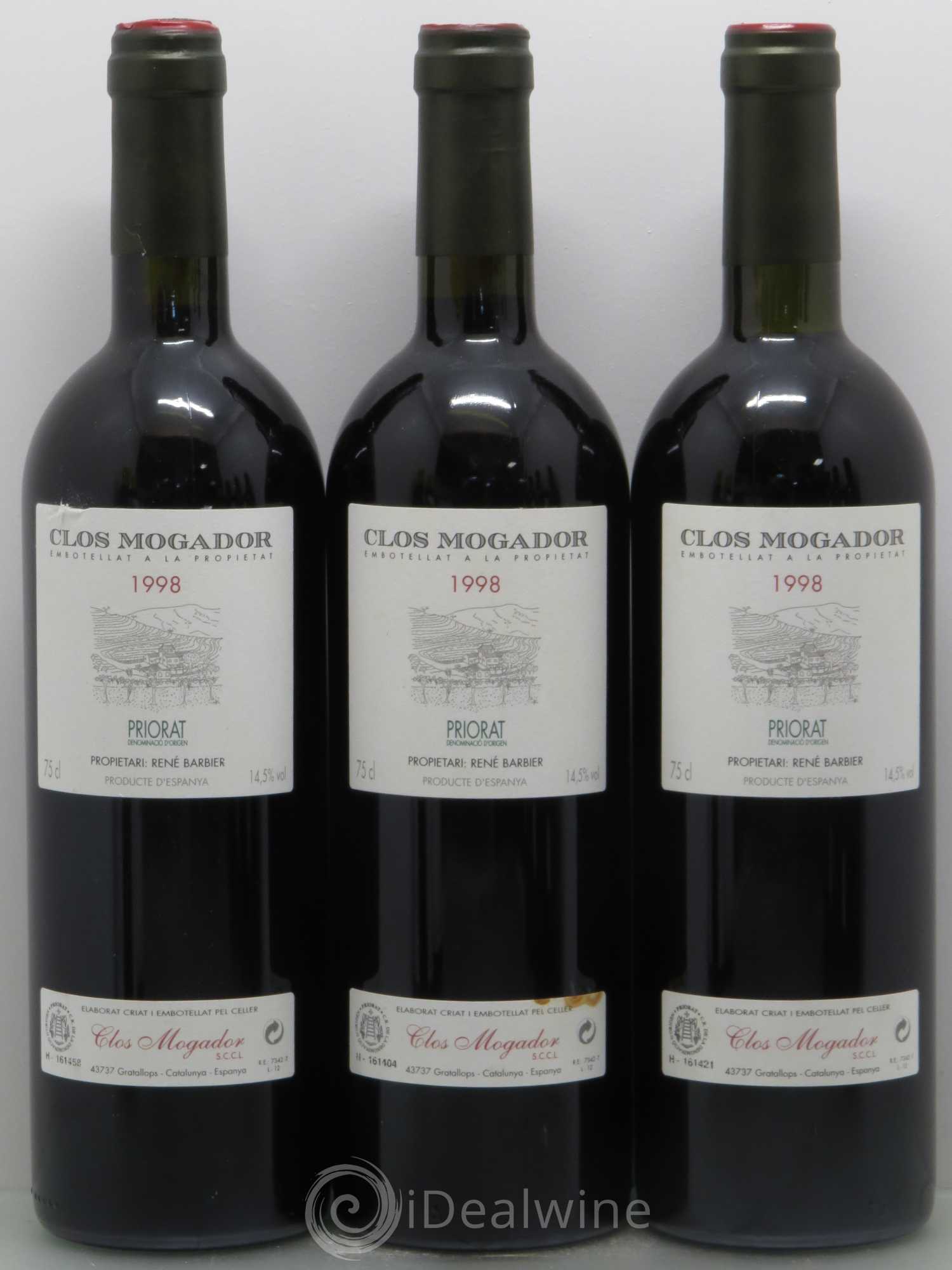 Priorat Clos Mogador DOCA René Barbier 1998 - Posten von 6 Flaschen - 1