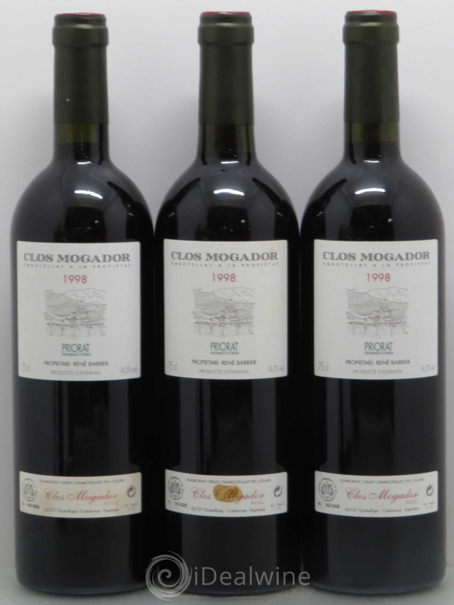 Priorat Clos Mogador DOCA René Barbier 1998 - Posten von 6 Flaschen - 2