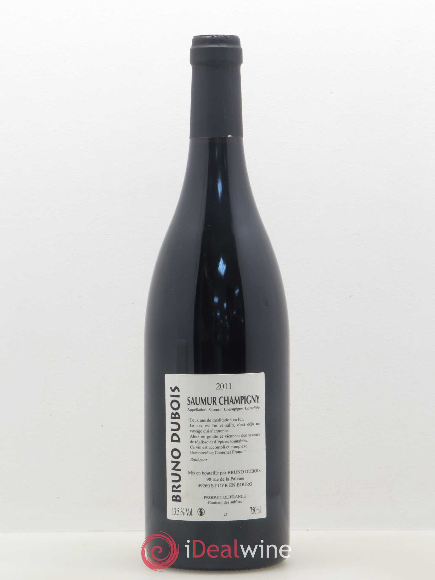 Saumur-Champigny Cuvée Sortir du Bois Domaine Bruno Dubois 2011 - Posten von 1 Flasche - 1