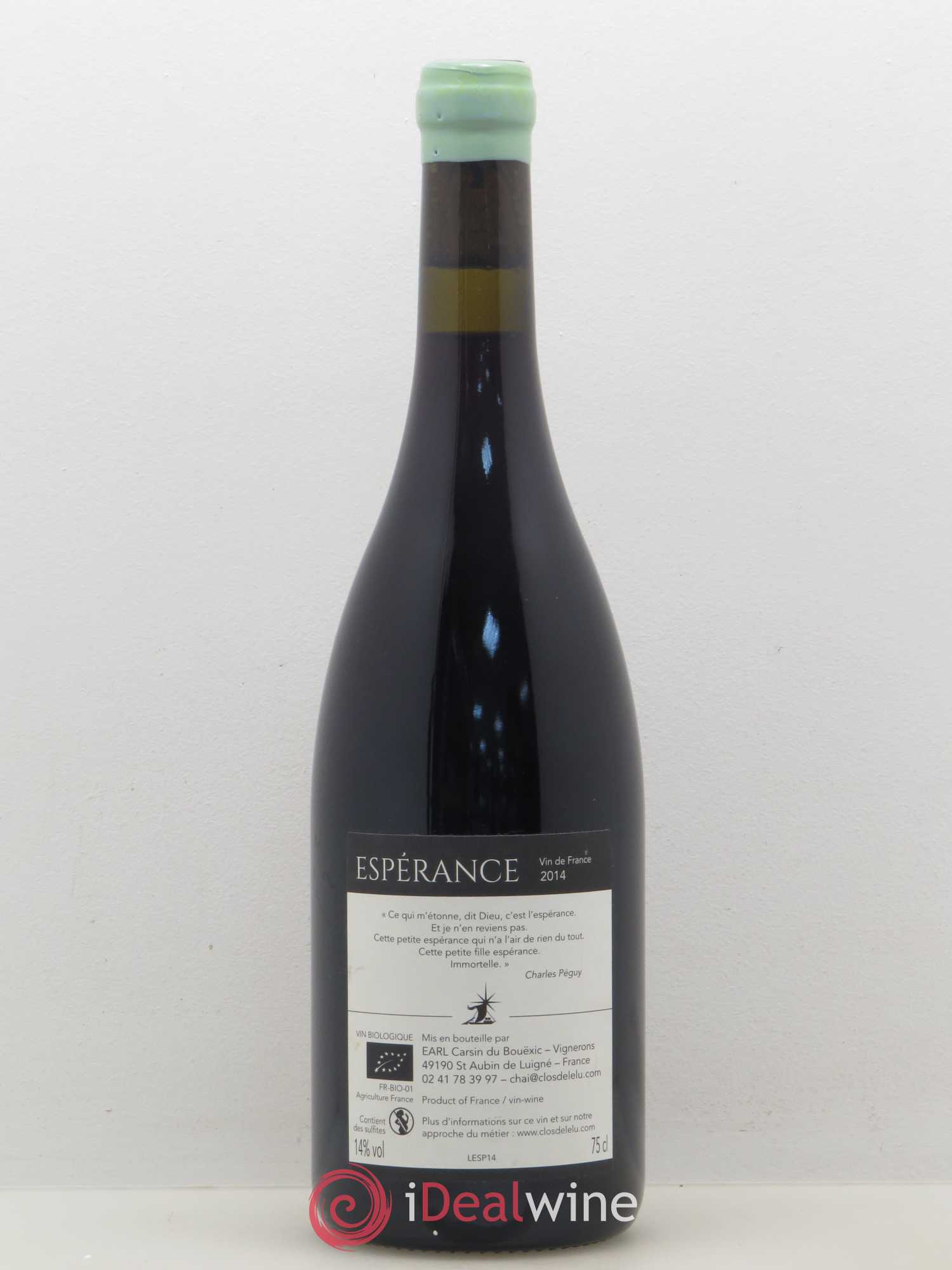 Vin de France Cuvée L'Espérance Domaine Clos de l'Elu Thomas Carsin 2014 - Posten von 1 Flasche - 1