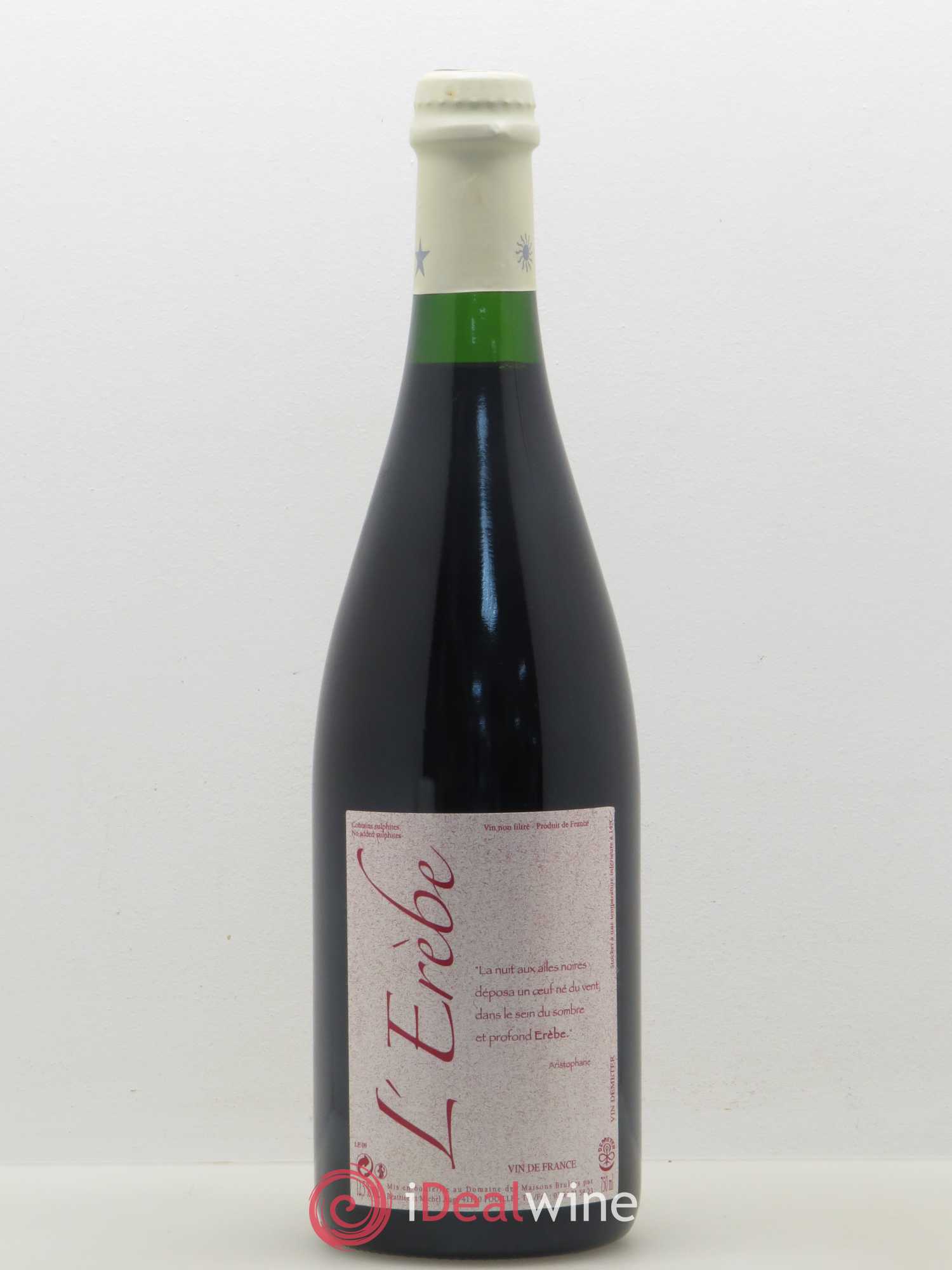Vin de France L'Erèbe Domaine des Maisons Brûlées Michel Augé - Posten von 1 Flasche - 0
