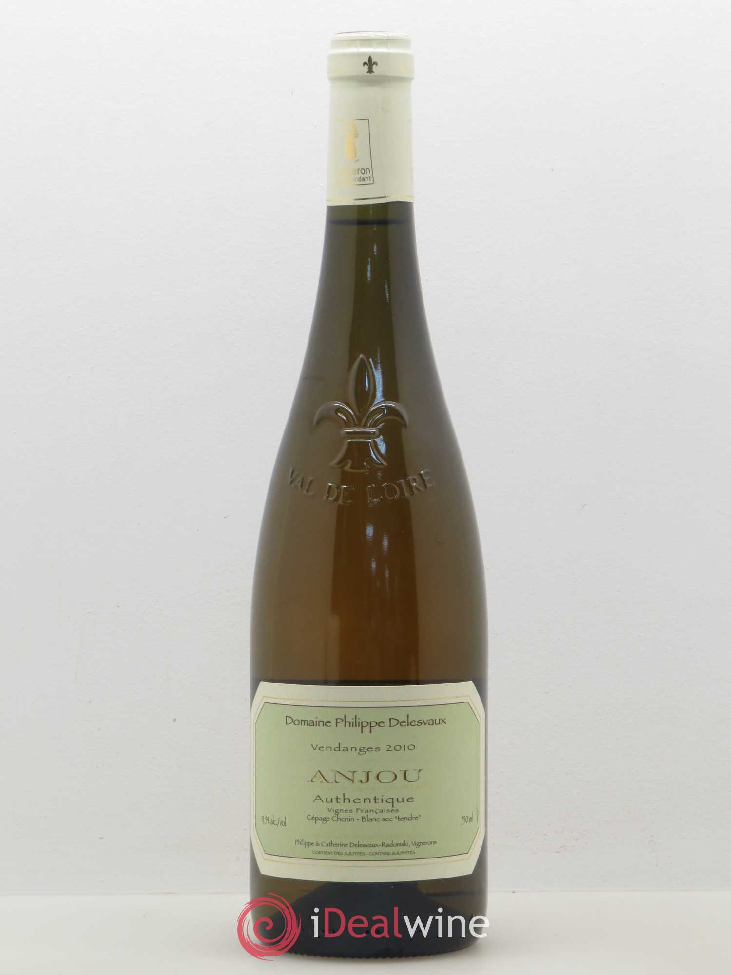Anjou Cuvée Authentique Vigne francaise Chenin Domaine Delesvaux 2010 - Posten von 1 Flasche - 0