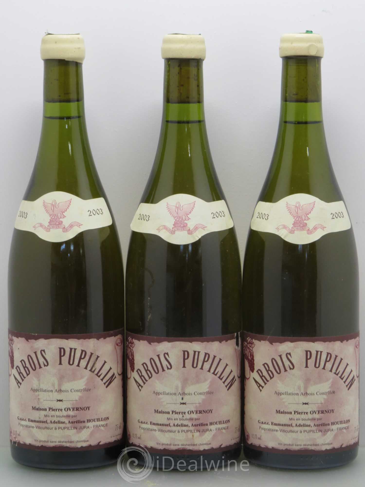 Arbois-Pupillin Savagnin (cire jaune) Overnoy-Houillon (Domaine) Chardonnay Ouillé 2003 - Lot de 3 bouteilles - 0