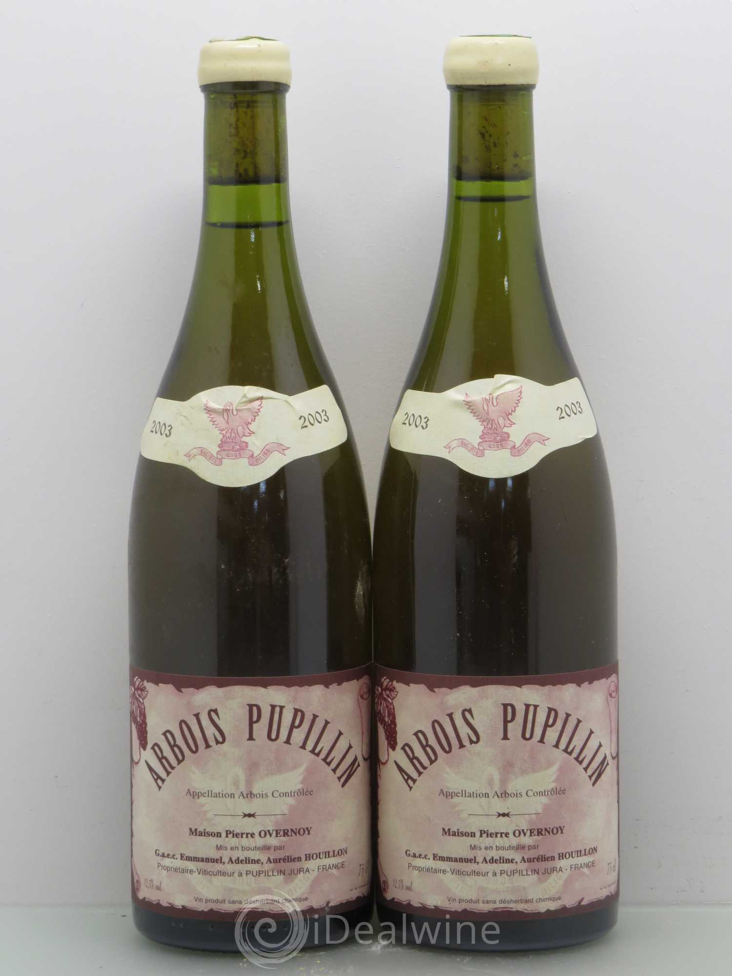 Arbois-Pupillin Savagnin (cire jaune) Overnoy-Houillon (Domaine) Chardonnay Ouillé 2003 - Lot de 2 bouteilles - 0