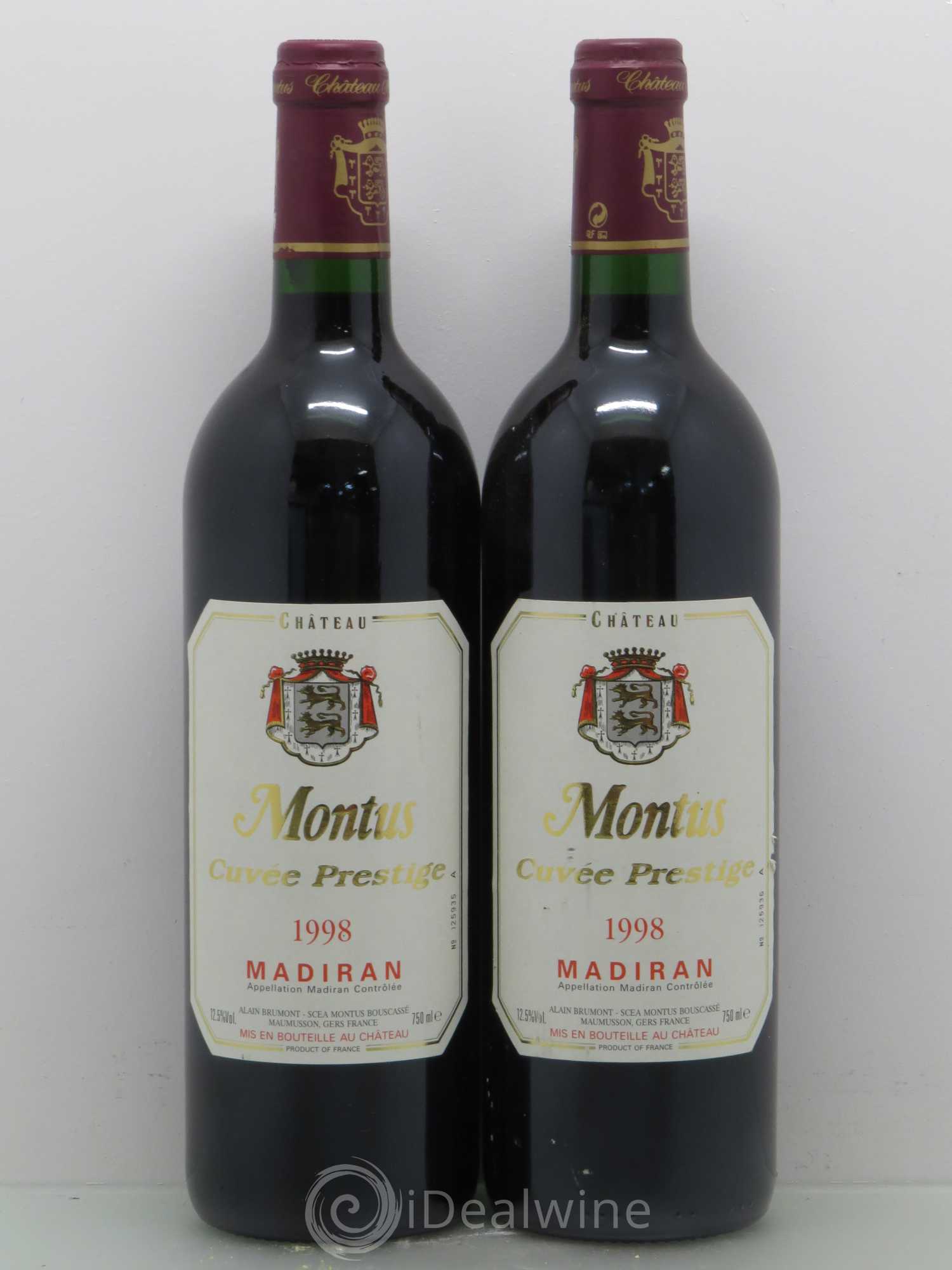 Madiran Château Montus-Prestige Alain Brumont 1998 - Lot de 2 bouteilles - 0