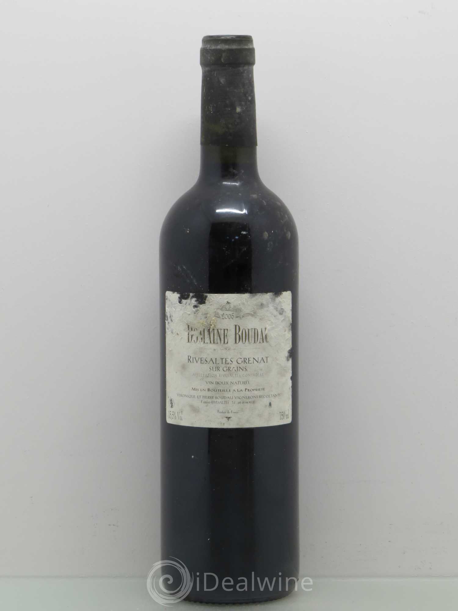 Rivesaltes Grenat sur grains Domaine Véronique et Pierre Boudau 2005 - Posten von 1 Flasche - 0
