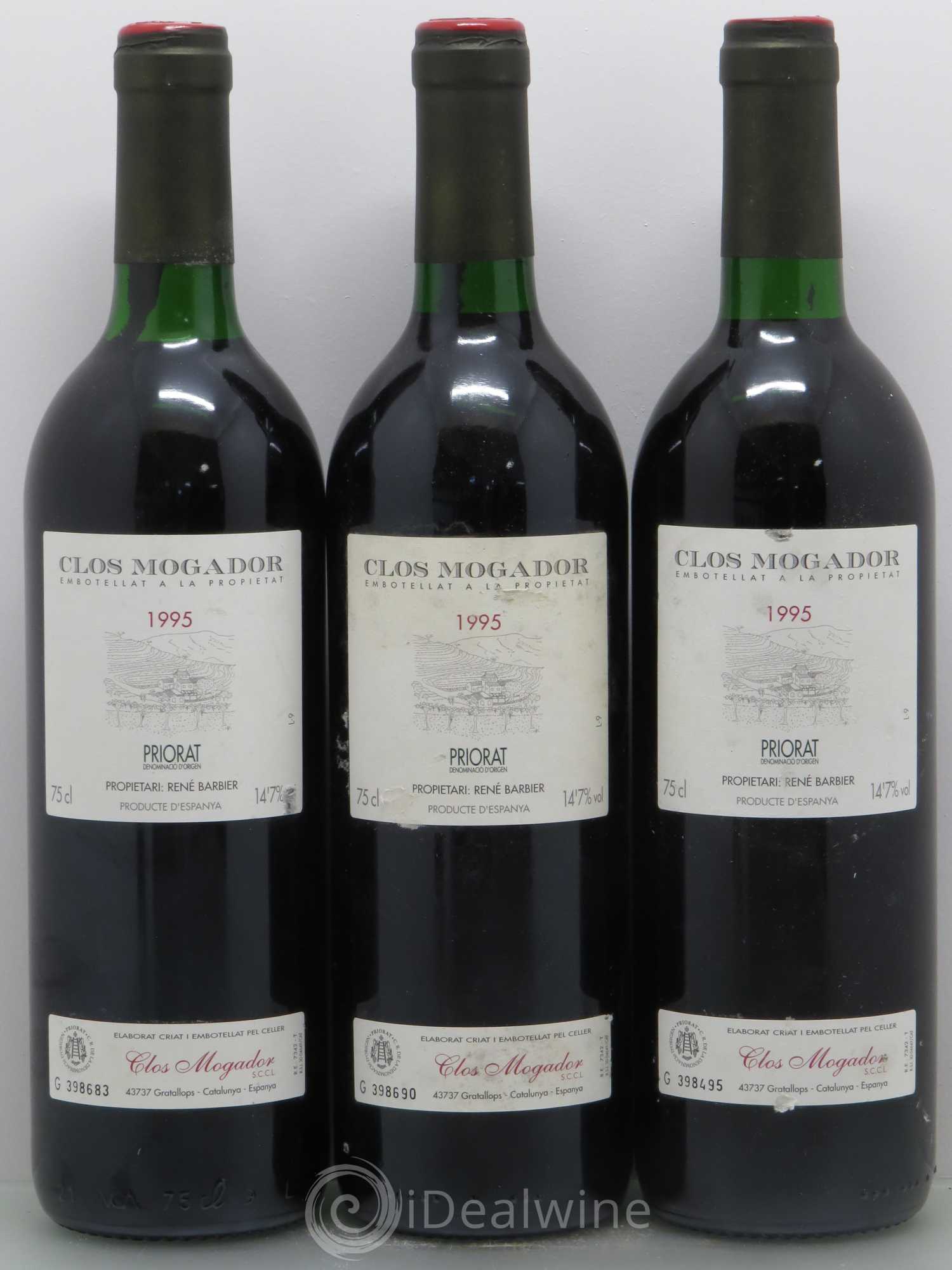Priorat Clos Mogador DOCA René Barbier 1995 - Lot de 3 bouteilles - 0