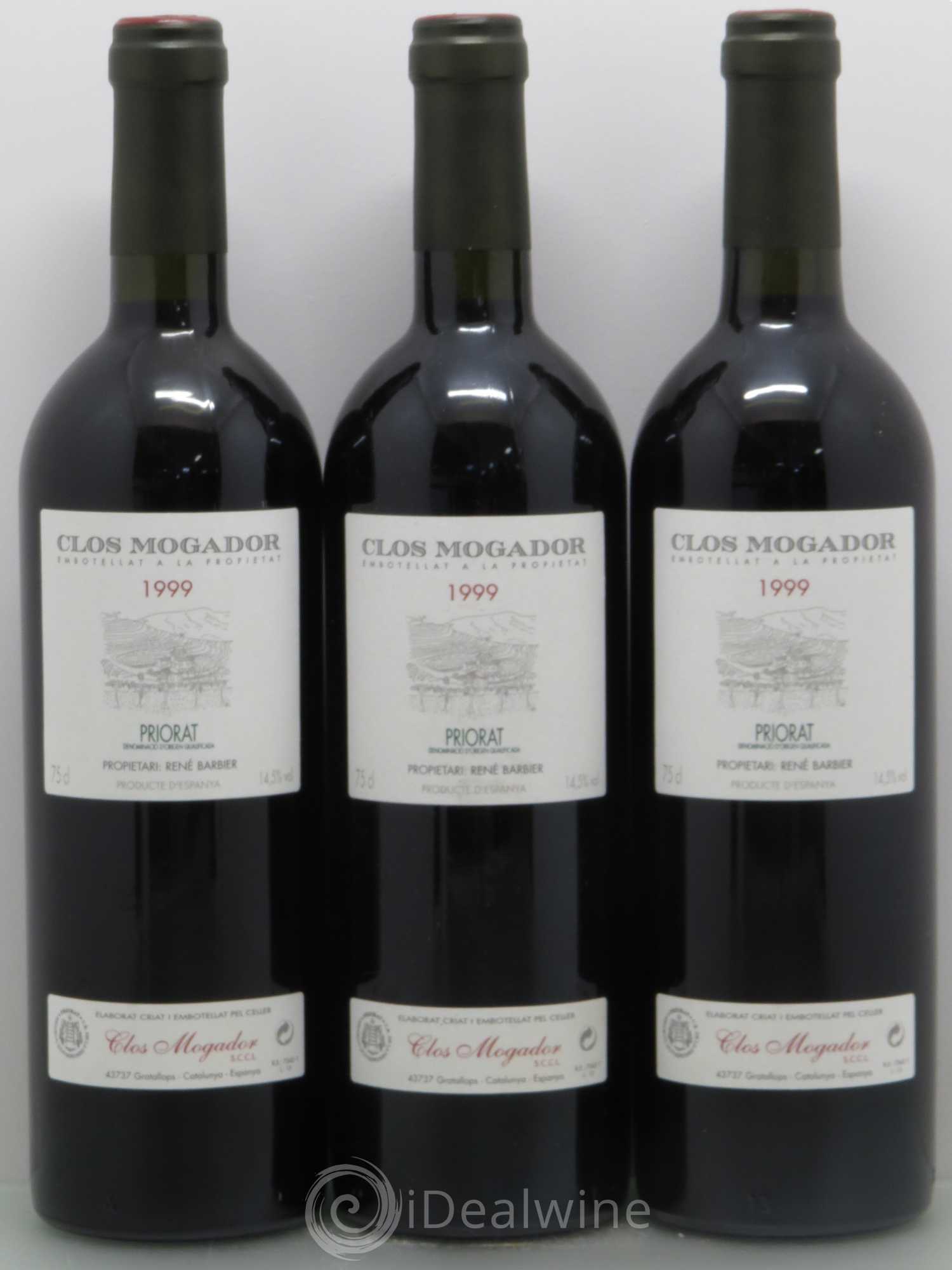 Priorat Clos Mogador DOCA René Barbier 1999 - Lot de 3 bouteilles - 0