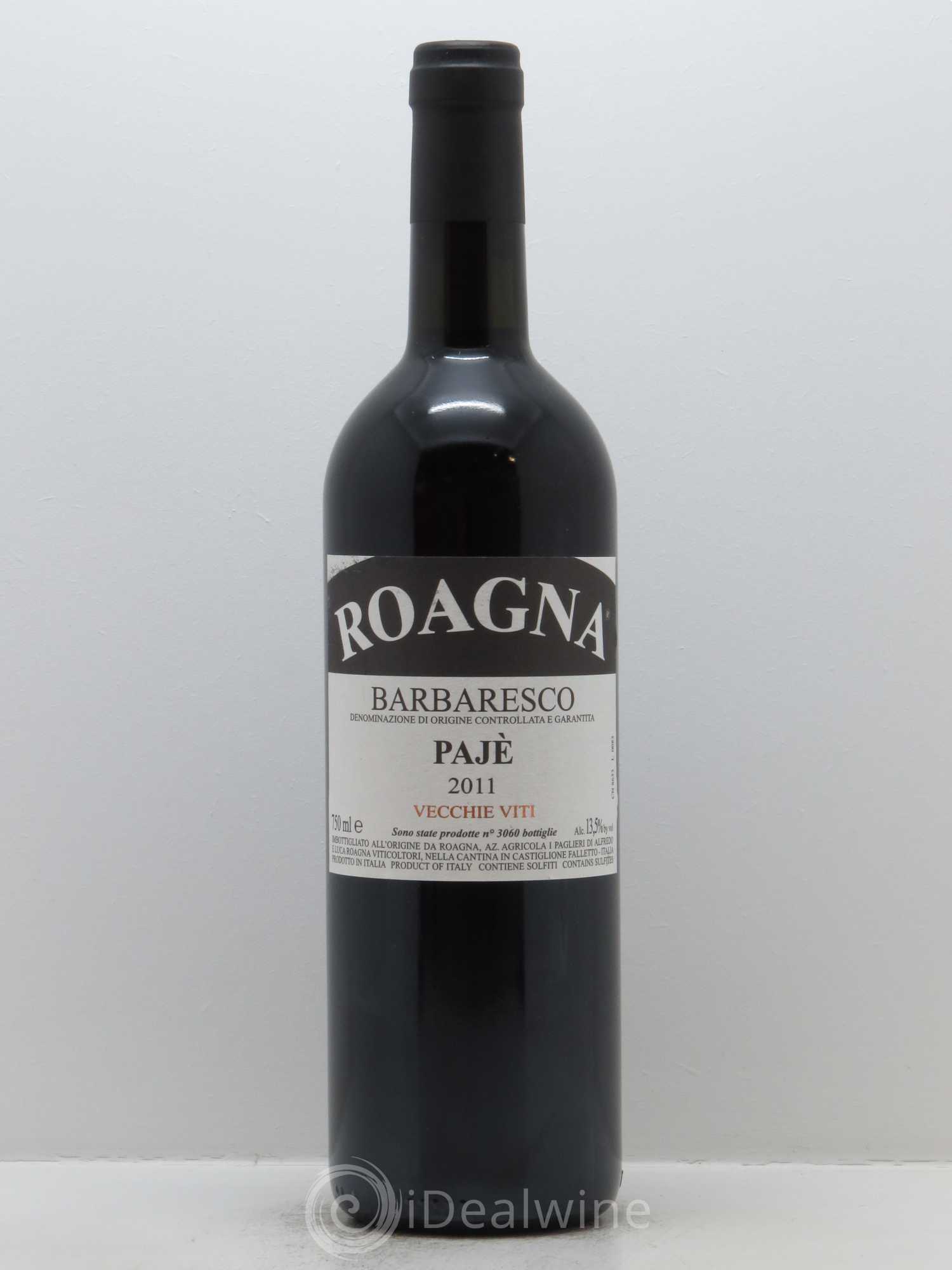 Barbaresco DOCG Pajè Vecchie Viti Roagna 2011 - Lot de 1 bouteille - 0