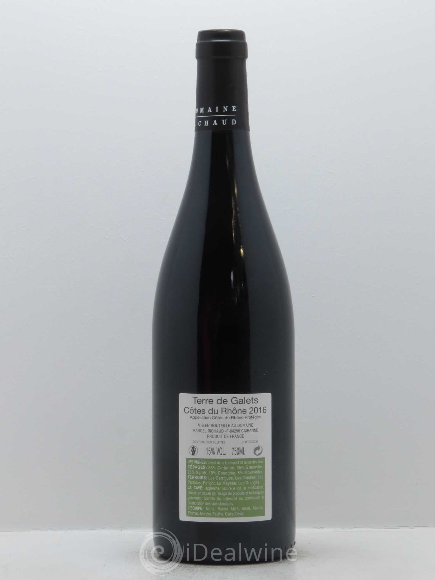 Côtes-du-Rhône Terre de Galets Marcel Richaud 2016 - Lot de 1 bouteille - 1