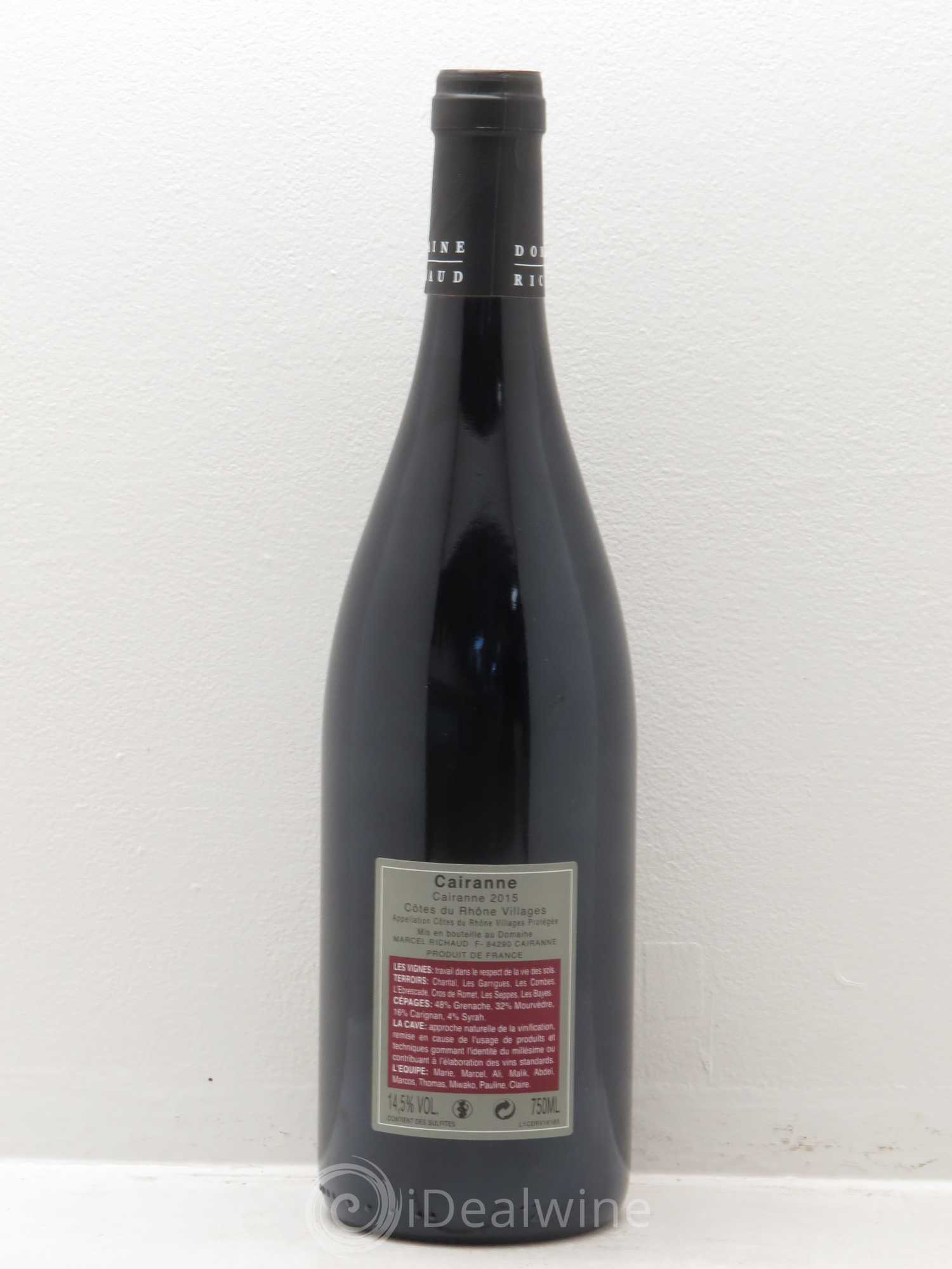 Cairanne Marcel Richaud 2015 - Lot de 1 bouteille - 1