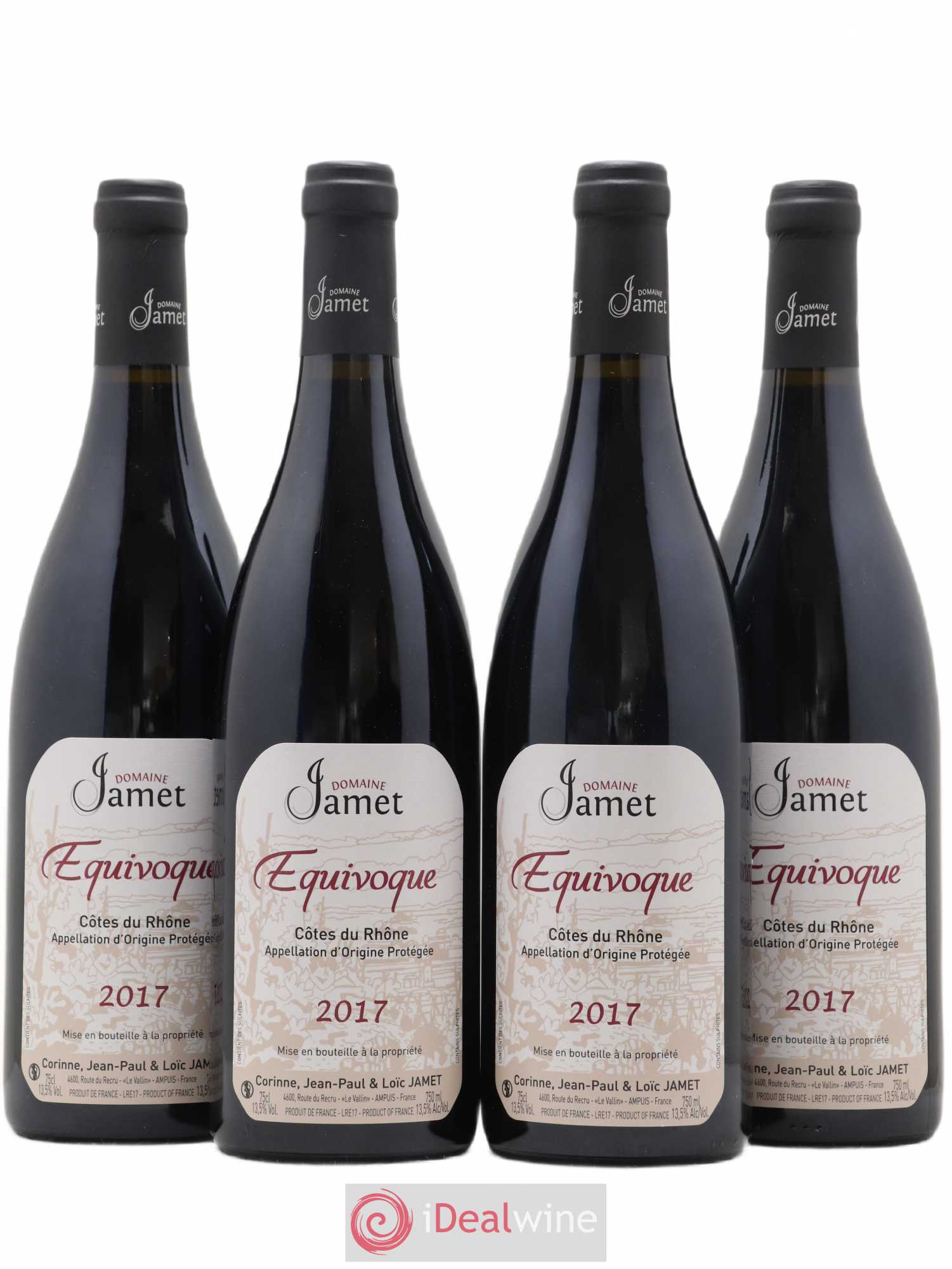 Côtes-du-Rhône Equivoque Jamet (Domaine) 2017 - Lot de 4 bouteilles - 0
