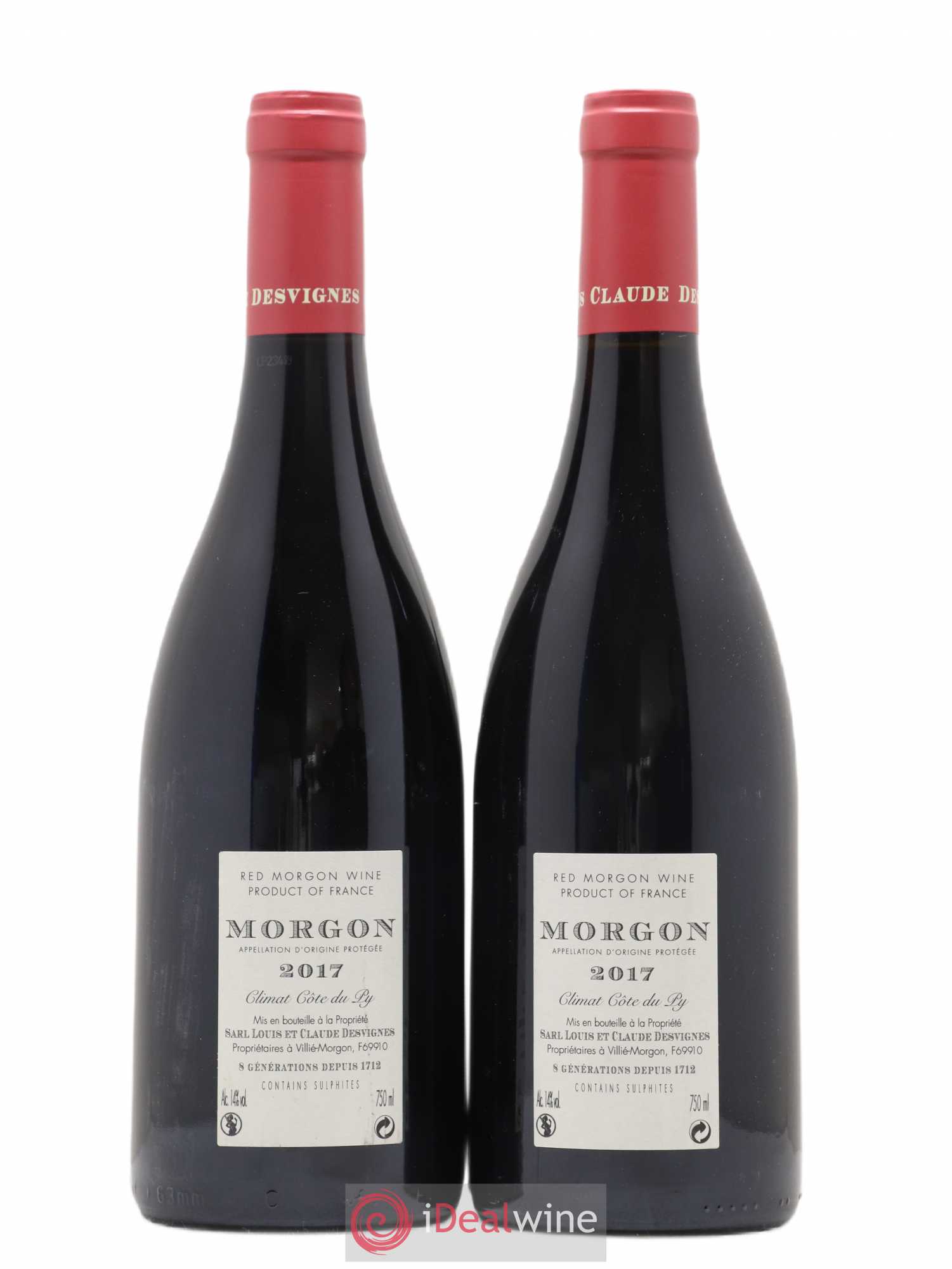 Morgon Côte du Py Louis-Claude Desvignes 2017 - Lot de 2 bouteilles - 1