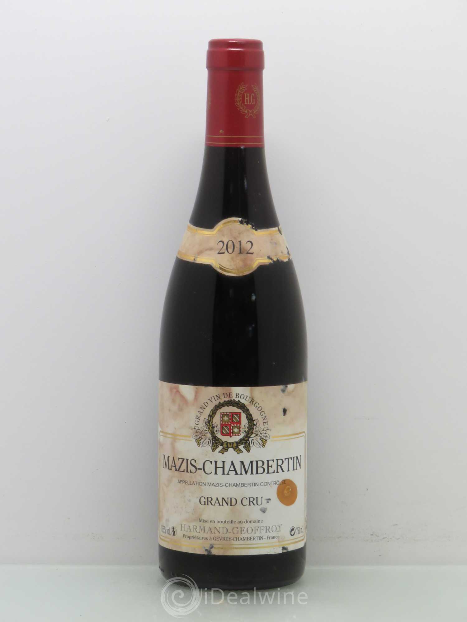 Mazis-Chambertin Grand Cru Harmand-Geoffroy (Domaine) 2012 - Lot de 1 bouteille - 0