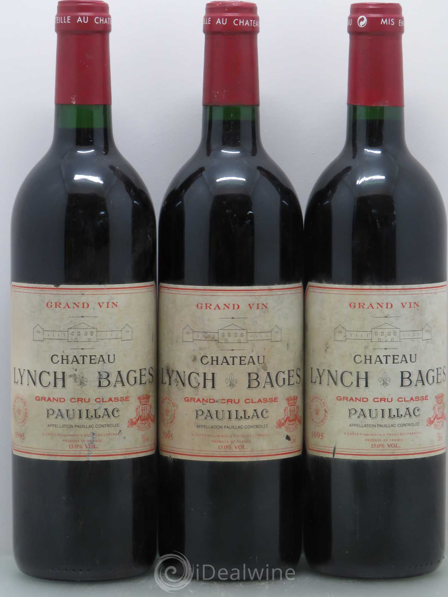 Château Lynch Bages 5ème Grand Cru Classé 1995 - Lot de 3 bouteilles - 0