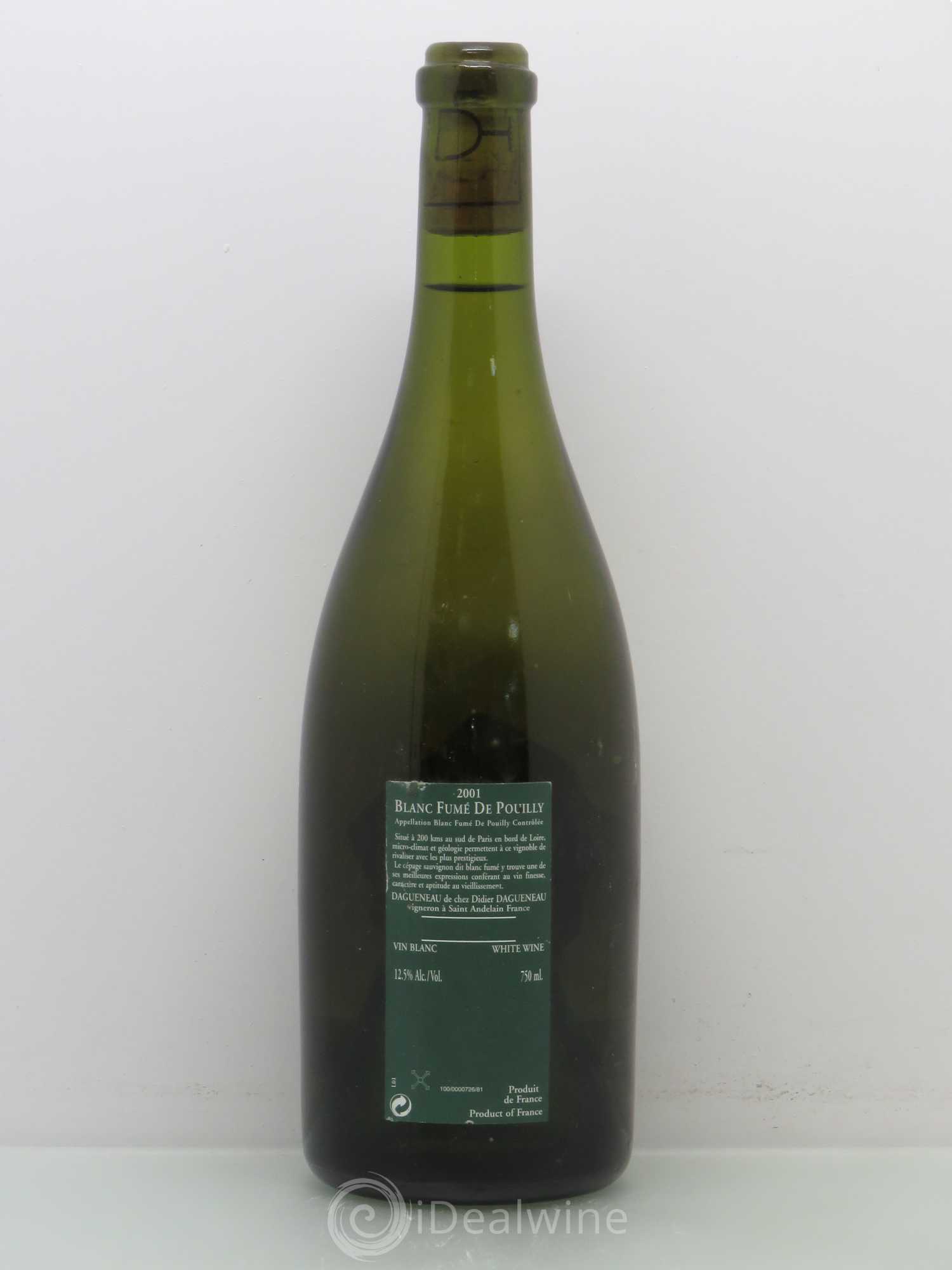 Vin de France (anciennement Pouilly-Fumé) Silex Dagueneau (Domaine Didier - Louis-Benjamin) 2001 - Lot de 1 bouteille - 1