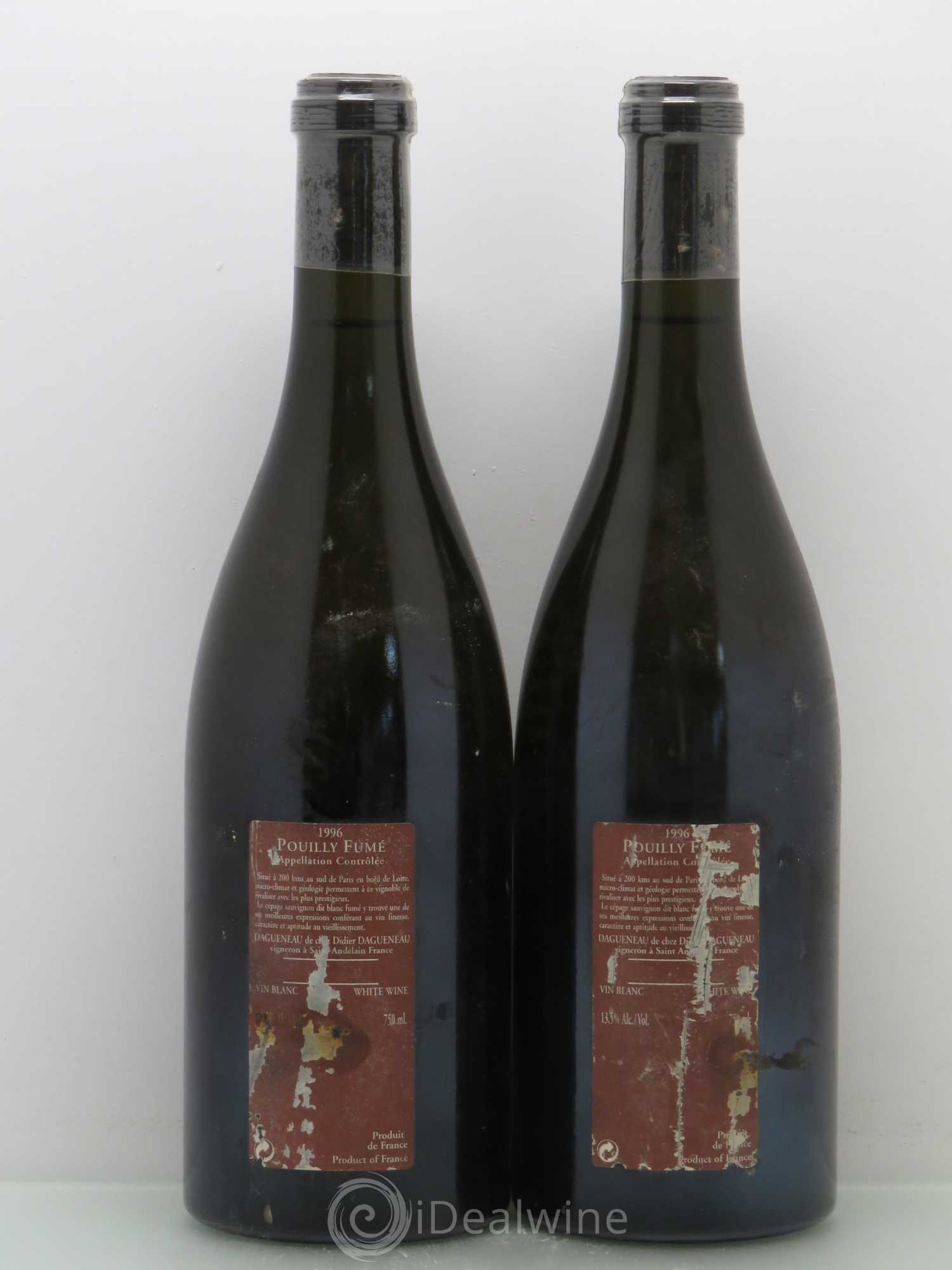 Vin de France (anciennement Pouilly-Fumé) Pur Sang Dagueneau (Domaine Didier - Louis-Benjamin) 1996 - Lot de 2 bouteilles - 1