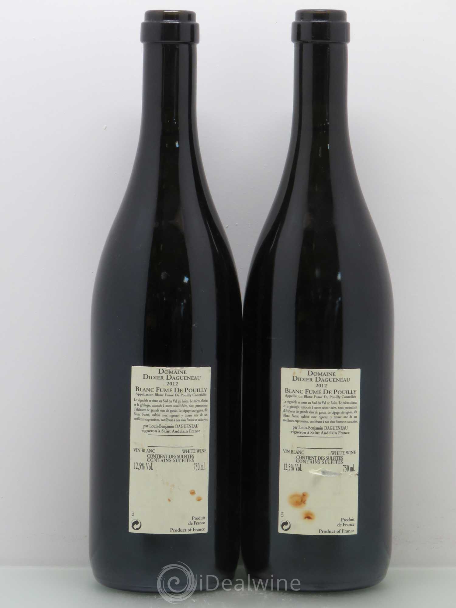 Pouilly-Fumé Blanc Fumé de Pouilly Dagueneau (Domaine Didier - Louis-Benjamin) 2012 - Lot de 2 bouteilles - 1