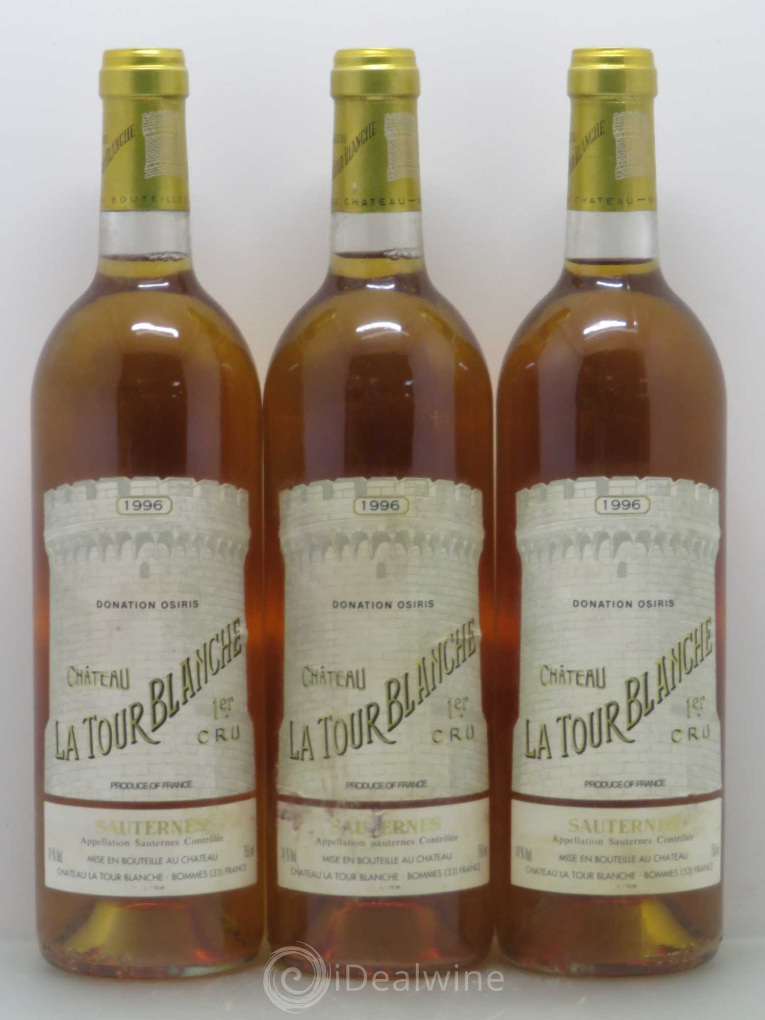Château la Tour Blanche 1er Grand Cru Classé 1996 - Lotto di 3 bottiglie - 0
