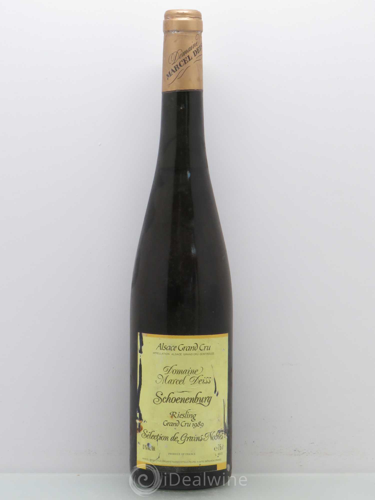 Alsace Riesling Sélection de Grains Nobles Grand Cru Schoenenbourg Marcel Deiss (Domaine) 1989 - Lotto di 1 bottiglia - 0