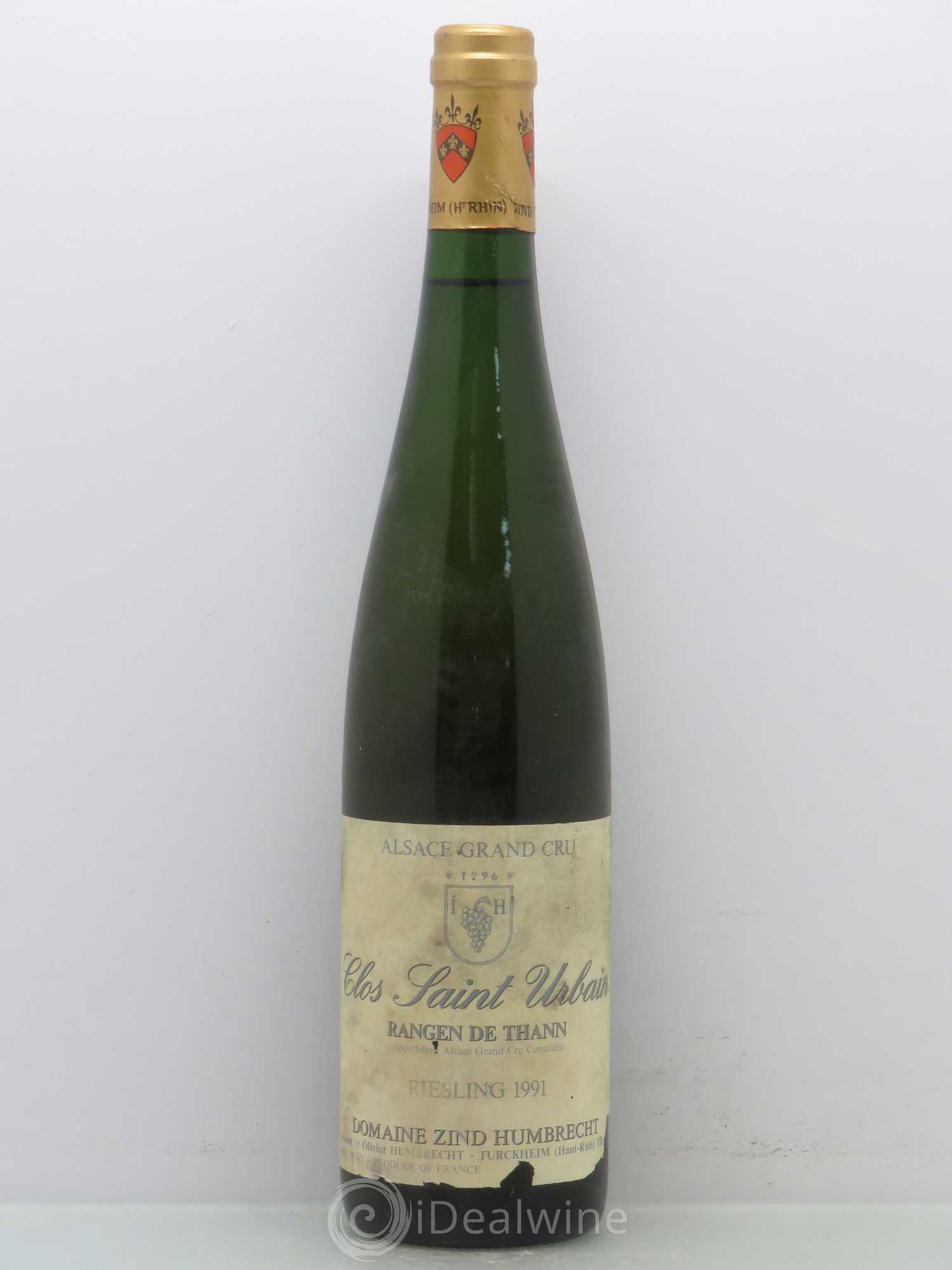 Alsace Riesling Grand Cru Rangen de Thann Clos Saint Urbain Zind-Humbrecht (Domaine) 1991 - Lot de 1 bouteille - 0