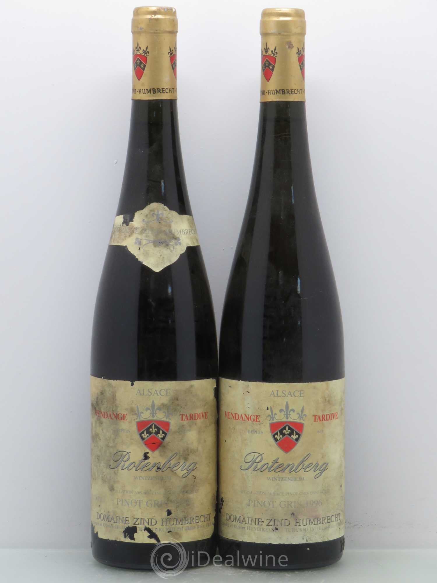 Alsace Pinot Gris (anciennement Tokay) Vendanges Tardives Zind-Humbrecht (Domaine) Rotenberg Wintzenheim 1996 - Lotto di 2 bottiglie - 0