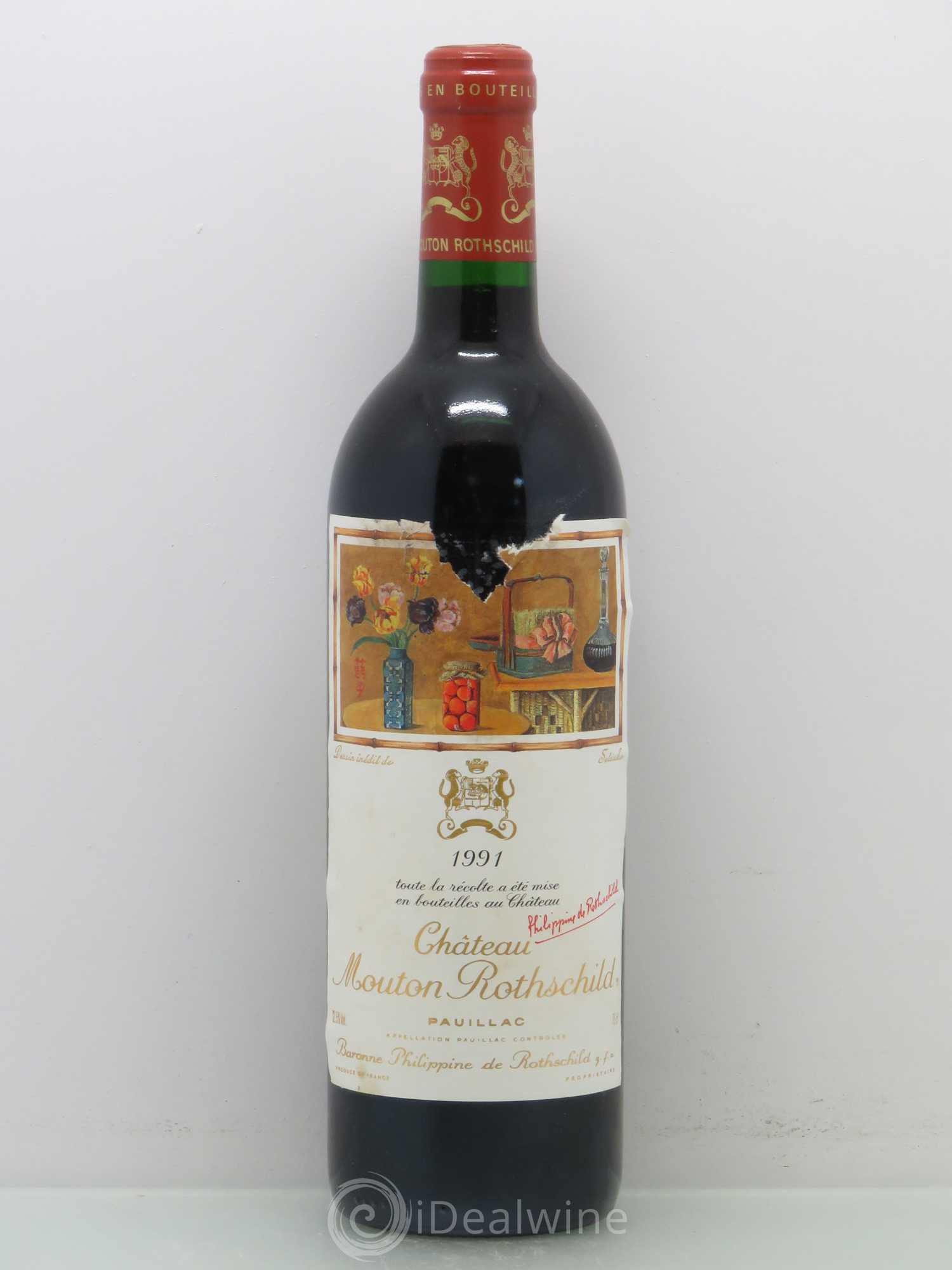 Château Mouton Rothschild 1er Grand Cru Classé 1991 - Lot de 1 bouteille - 0