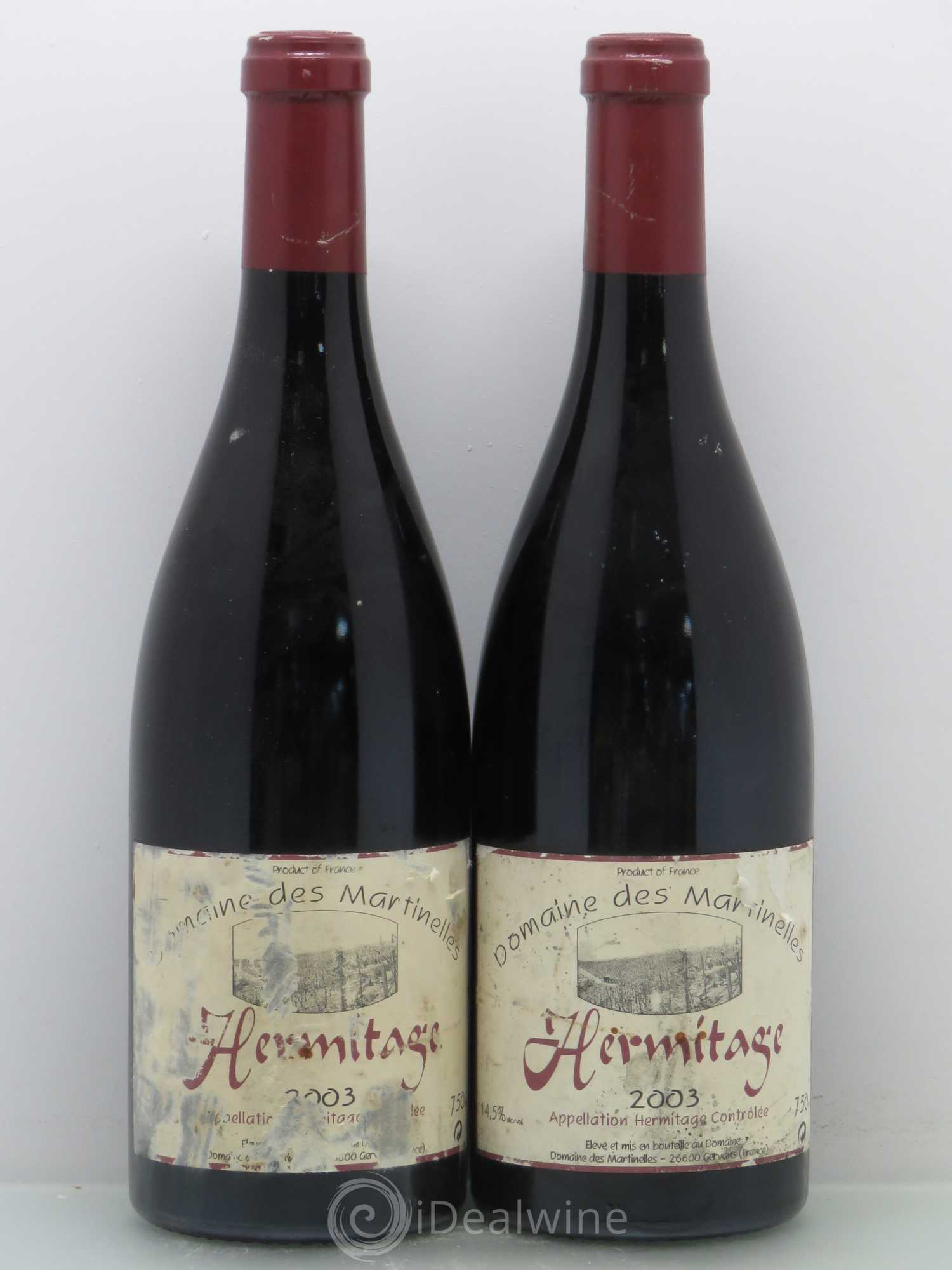 Hermitage Les Martinelles 2003 - Posten von 2 Flaschen - 0