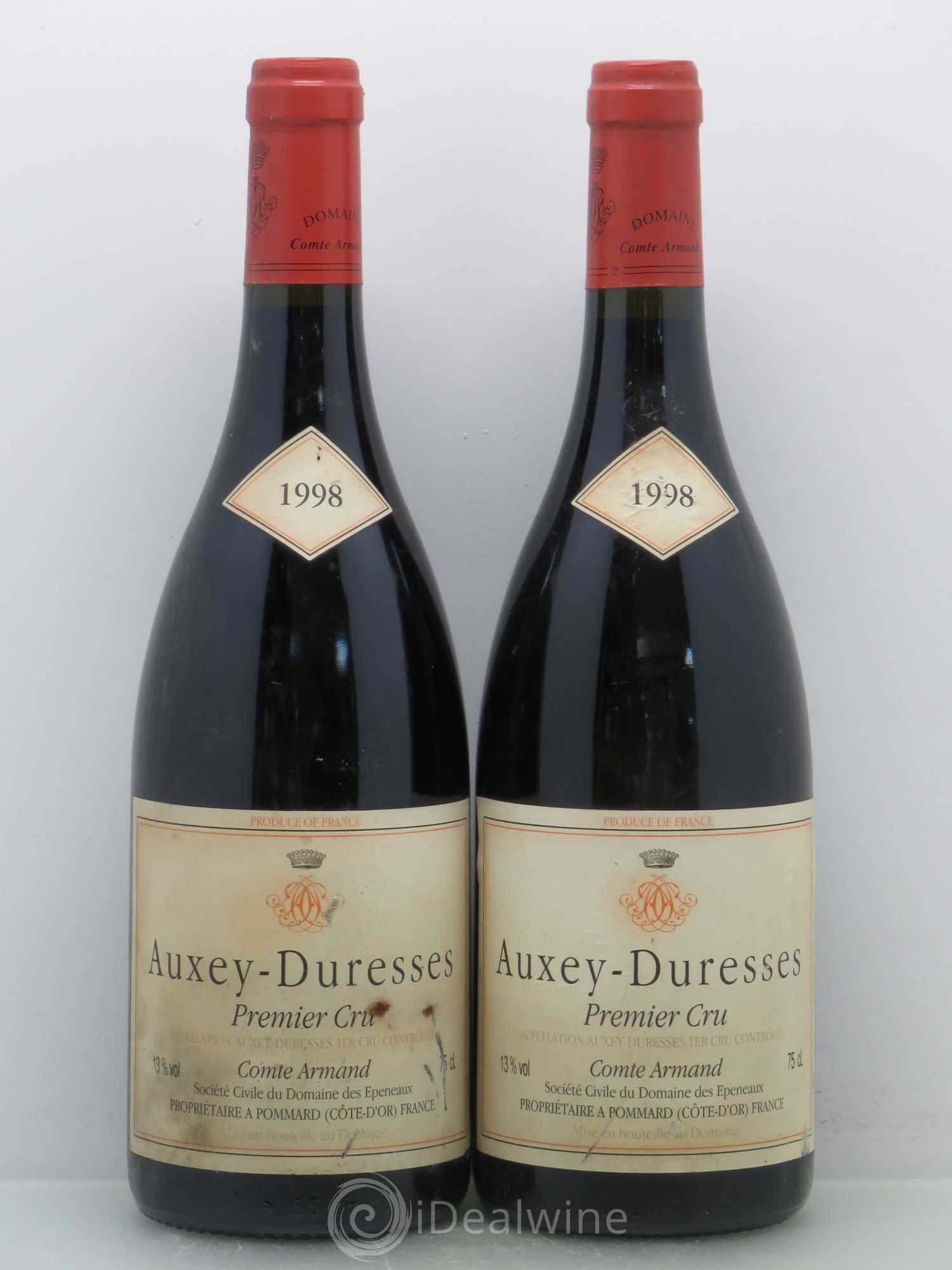 Auxey-Duresses 1er Cru Comte Armand 1998 - Lot de 2 bouteilles - 0