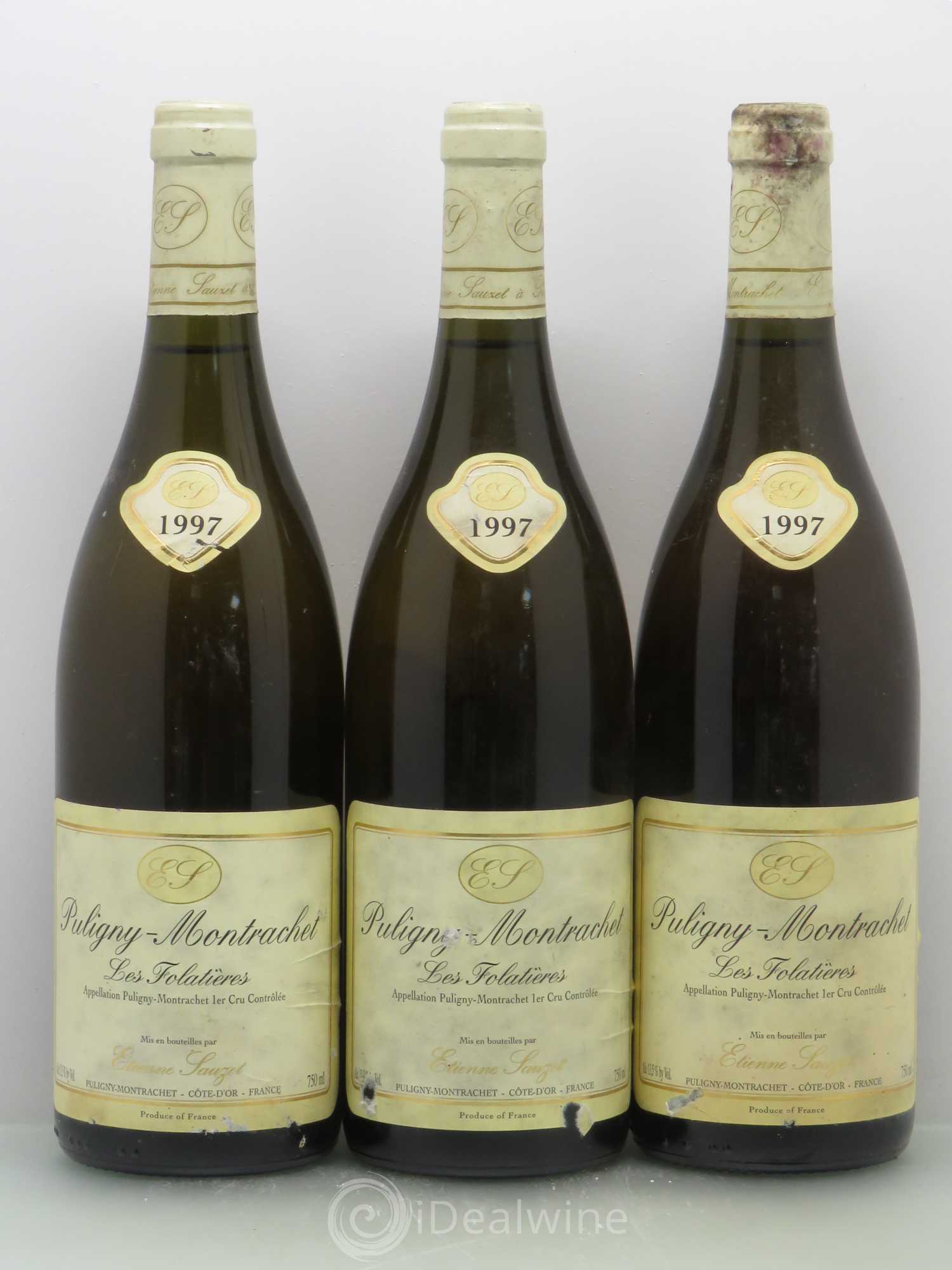 Puligny-Montrachet 1er Cru Les Folatières Etienne Sauzet 1997 - Lot de 3 bouteilles - 0