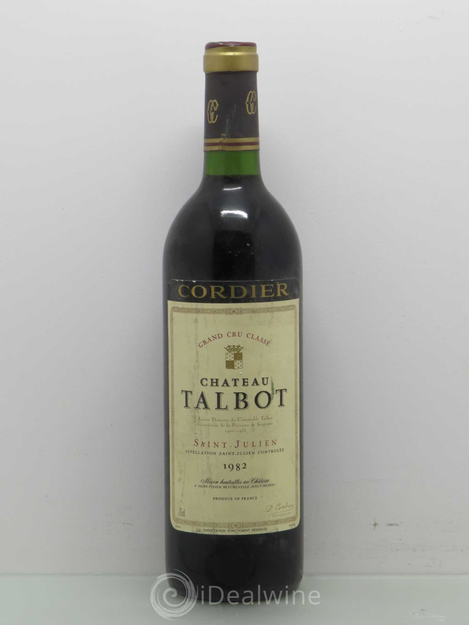 Château Talbot 4ème Grand Cru Classé 1982 - Lot de 1 bouteille - 0