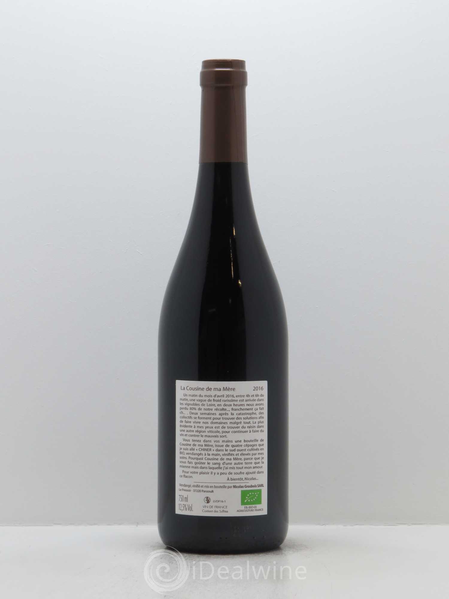 Vin de France Chiner La Cousine de ma Mère"" Domaine Grosbois 2016 - Lot de 1 bouteille - 1