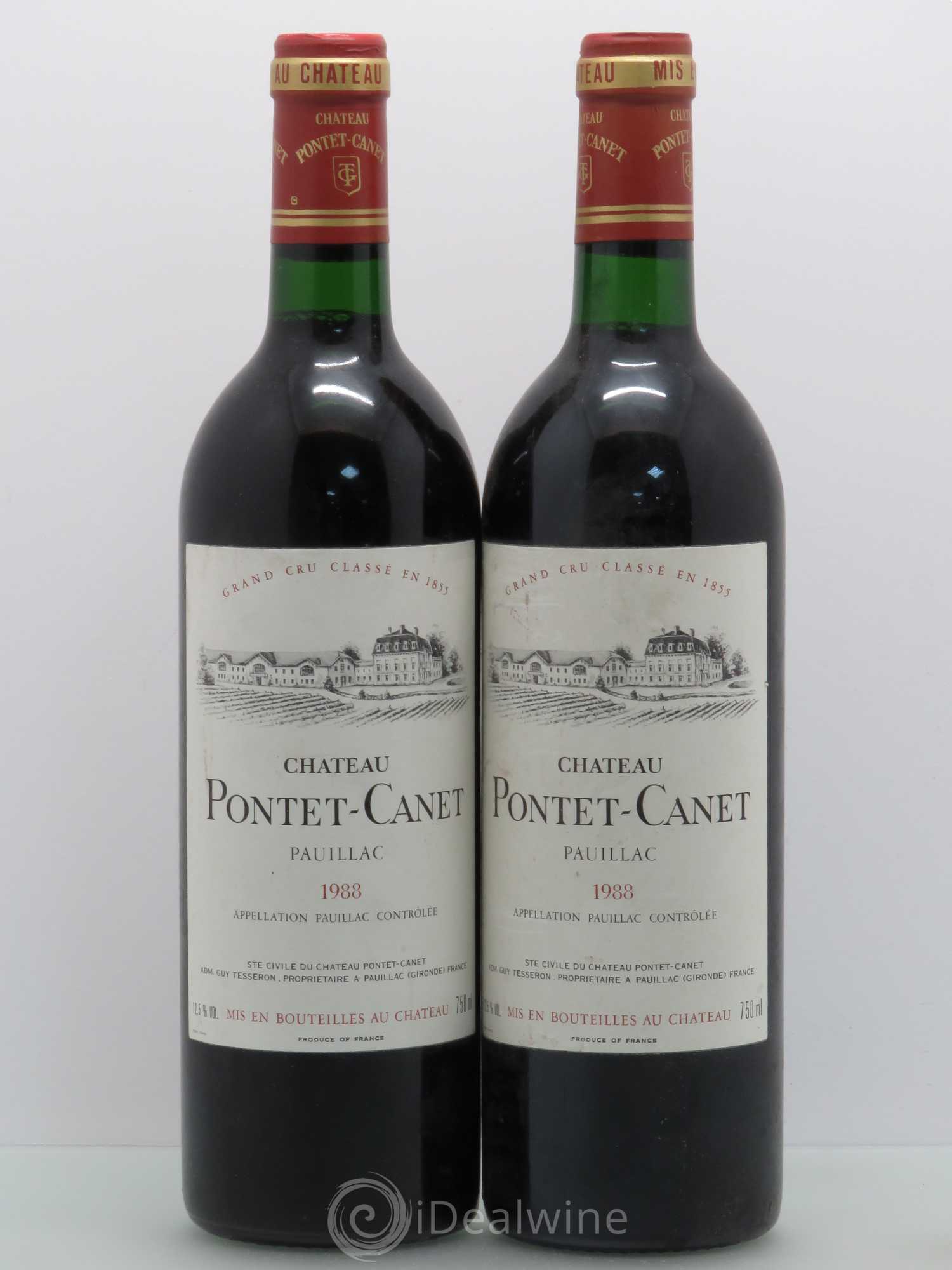 Château Pontet Canet 5ème Grand Cru Classé 1988 - Lot de 2 bouteilles - 0