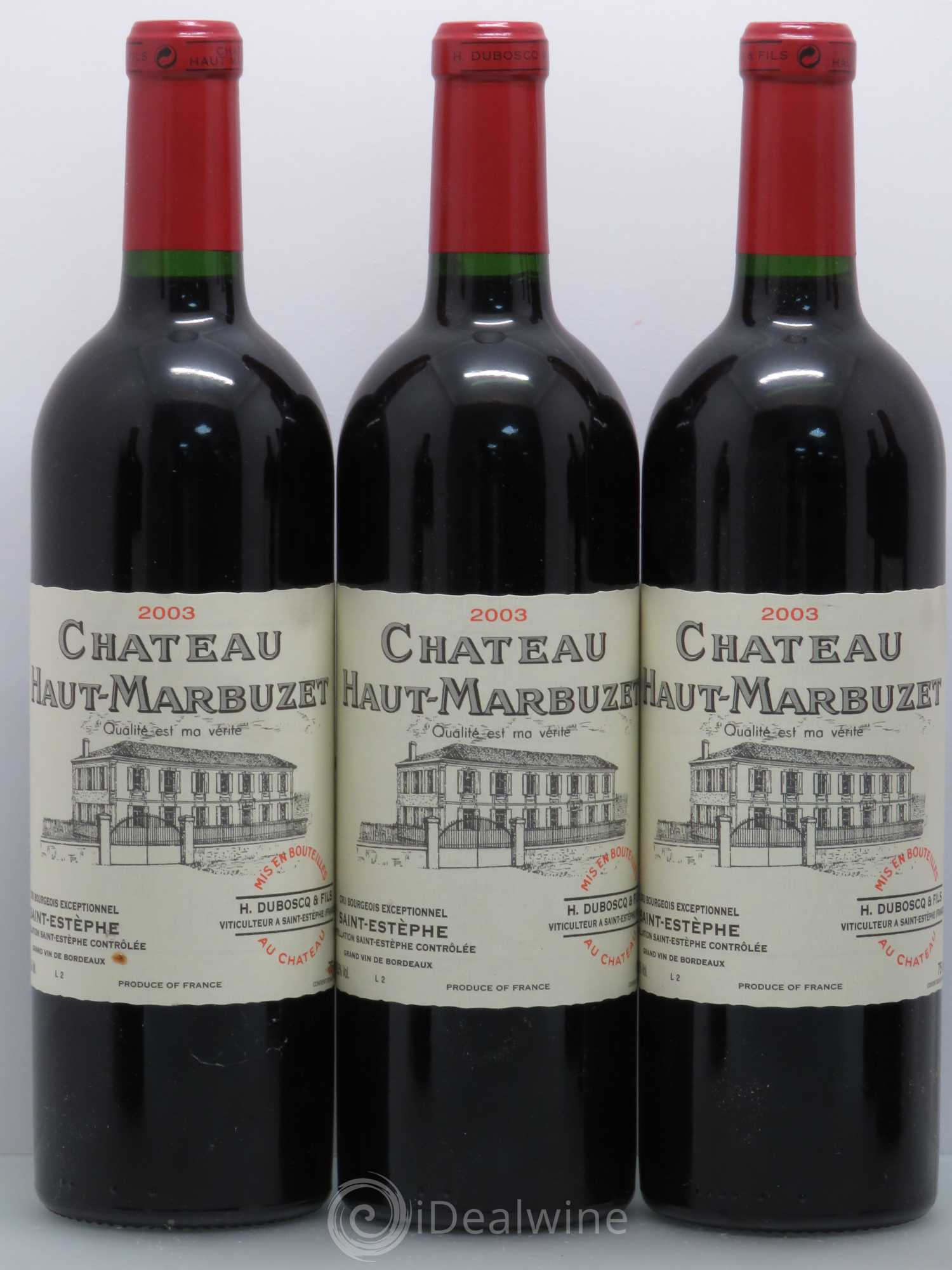 Château Haut Marbuzet 2003 - Lot de 6 bouteilles - 1