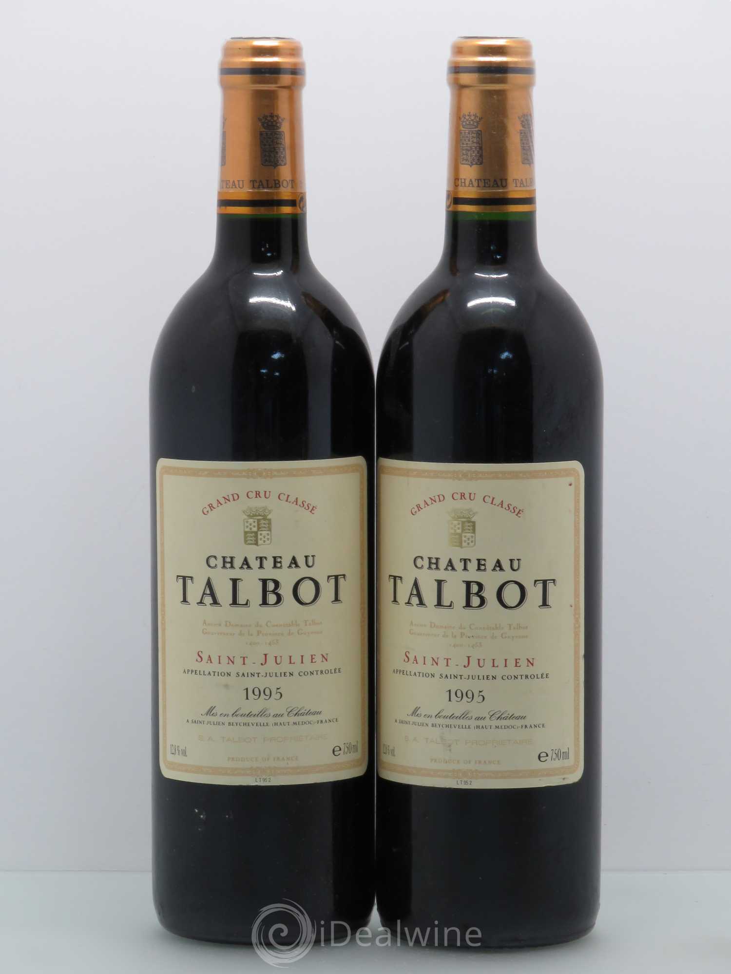 Château Talbot 4ème Grand Cru Classé 1995 - Lot de 2 bouteilles - 0