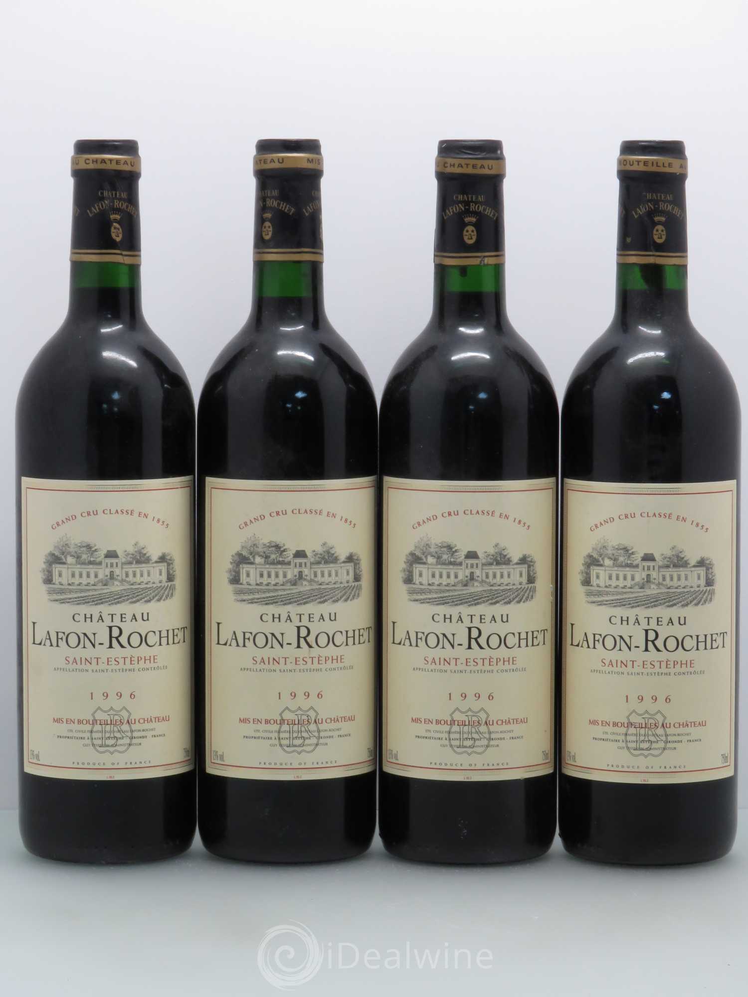 Château Lafon Rochet 4ème Grand Cru Classé 1996 - Lot de 4 bouteilles - 0