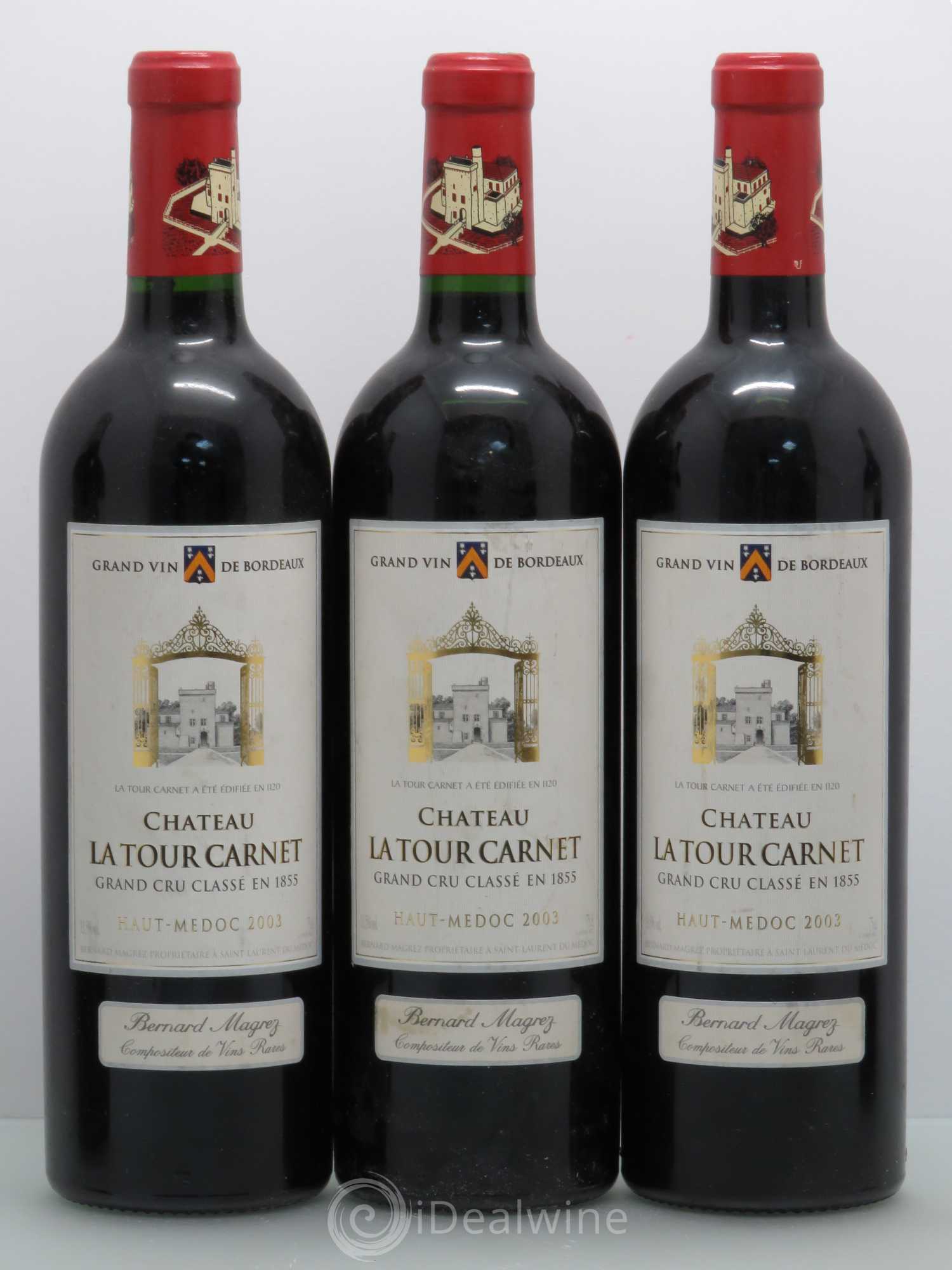 Château la Tour Carnet 4ème Grand Cru Classé 2003 - Lot de 5 bouteilles - 1