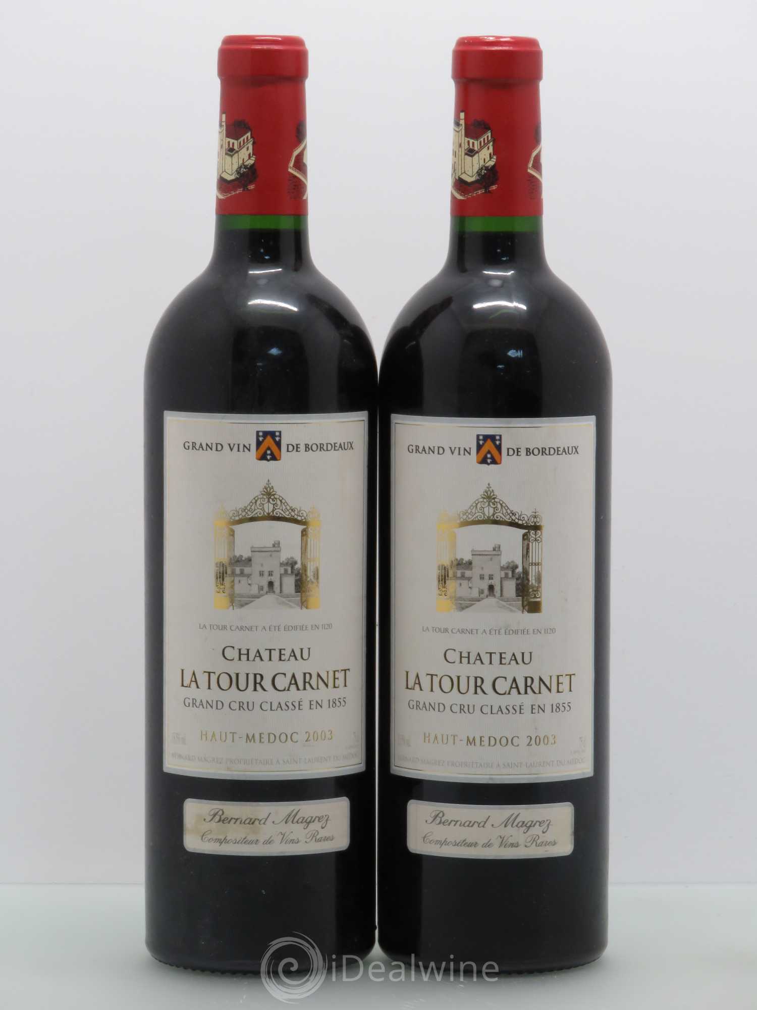 Château la Tour Carnet 4ème Grand Cru Classé 2003 - Lot de 5 bouteilles - 2