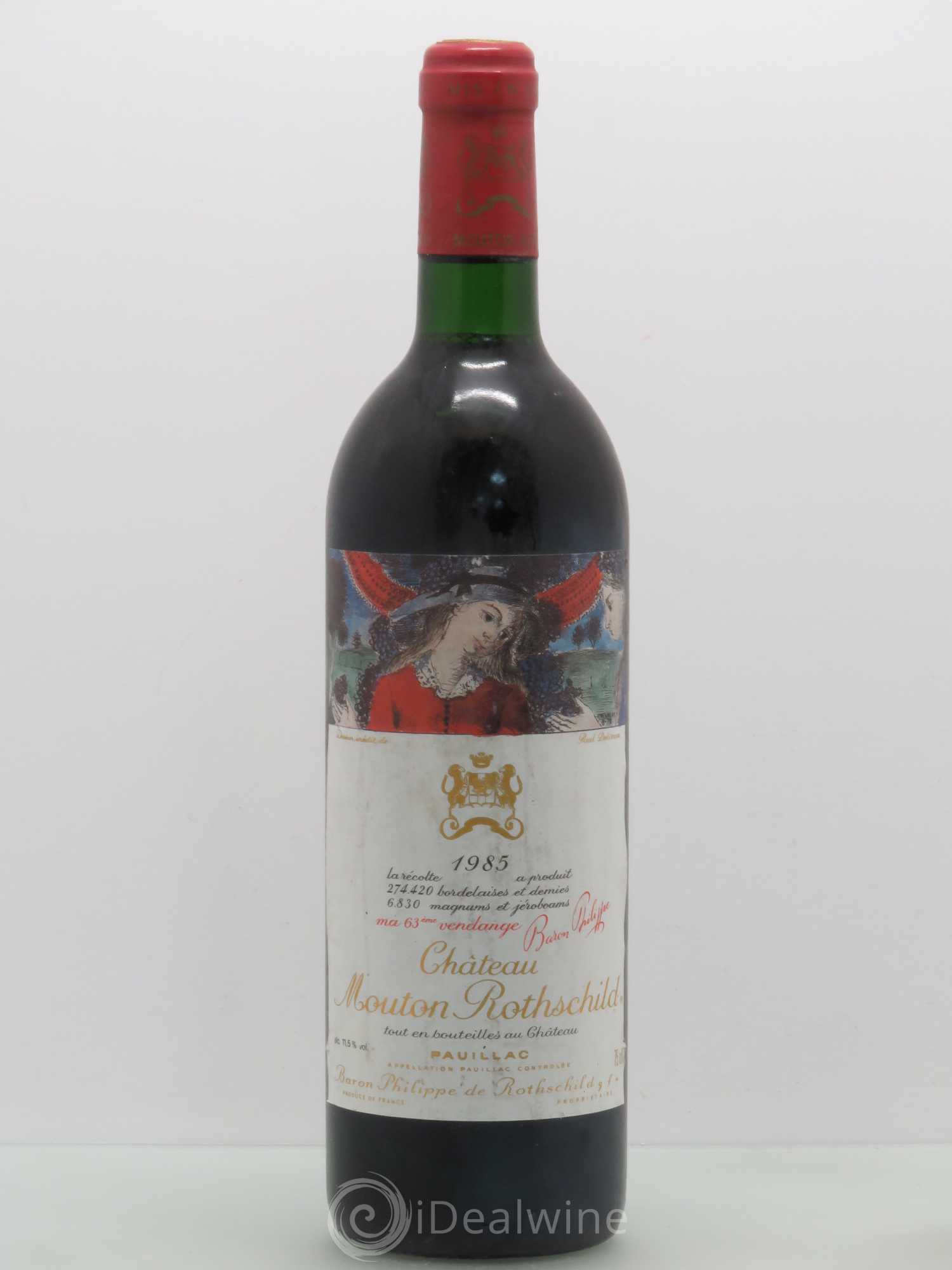 Château Mouton Rothschild 1er Grand Cru Classé 1985 - Lot de 1 bouteille - 0