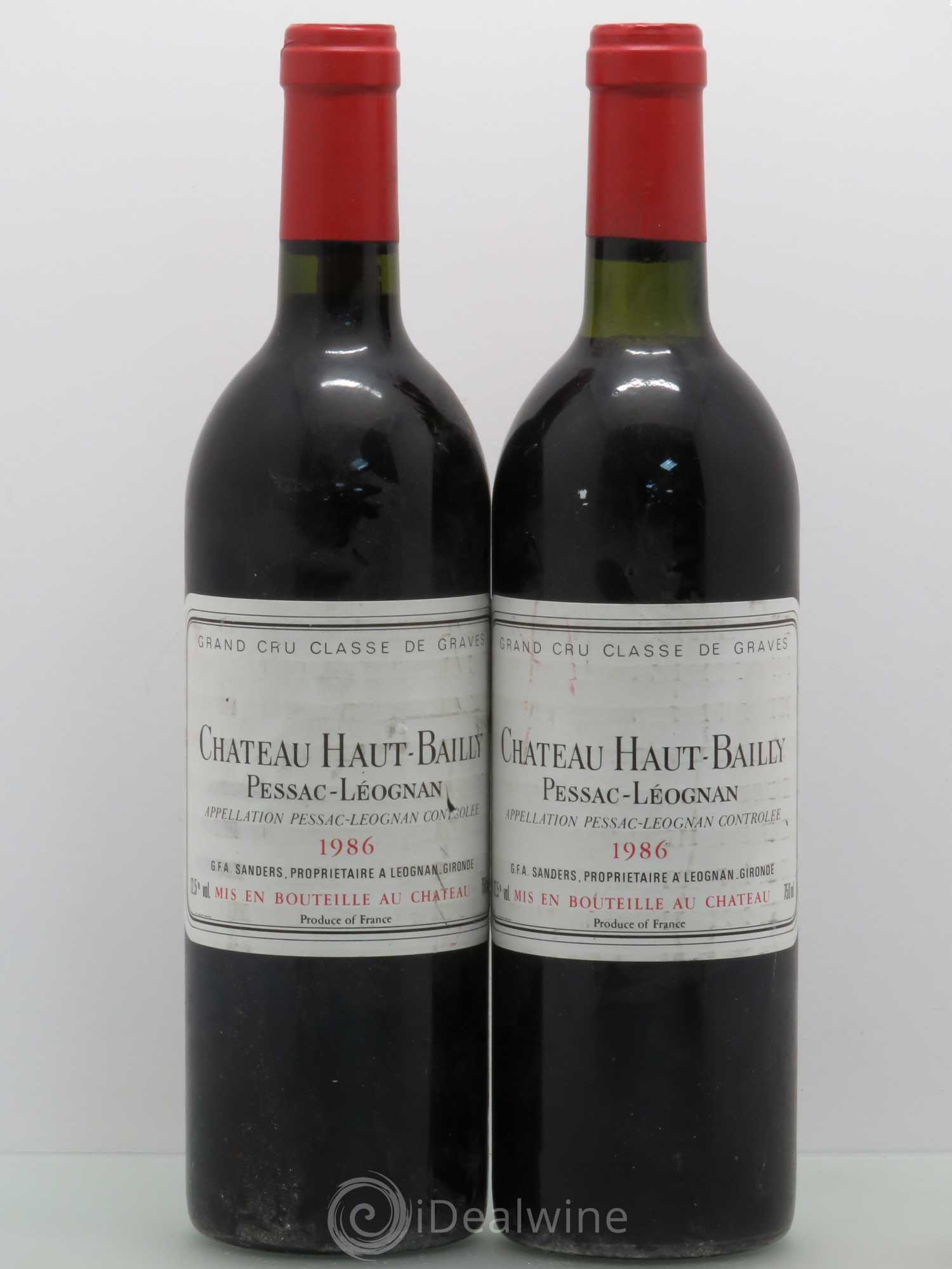 Château Haut-Bailly Cru Classé de Graves 1986 - Lot de 2 bouteilles - 0