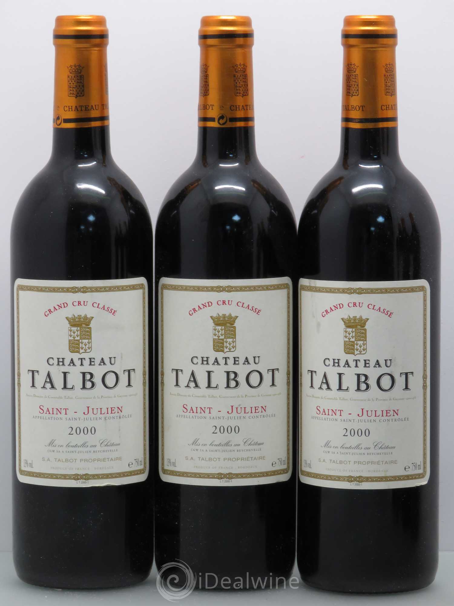 Château Talbot 4ème Grand Cru Classé 2000 - Lot de 6 bouteilles - 1