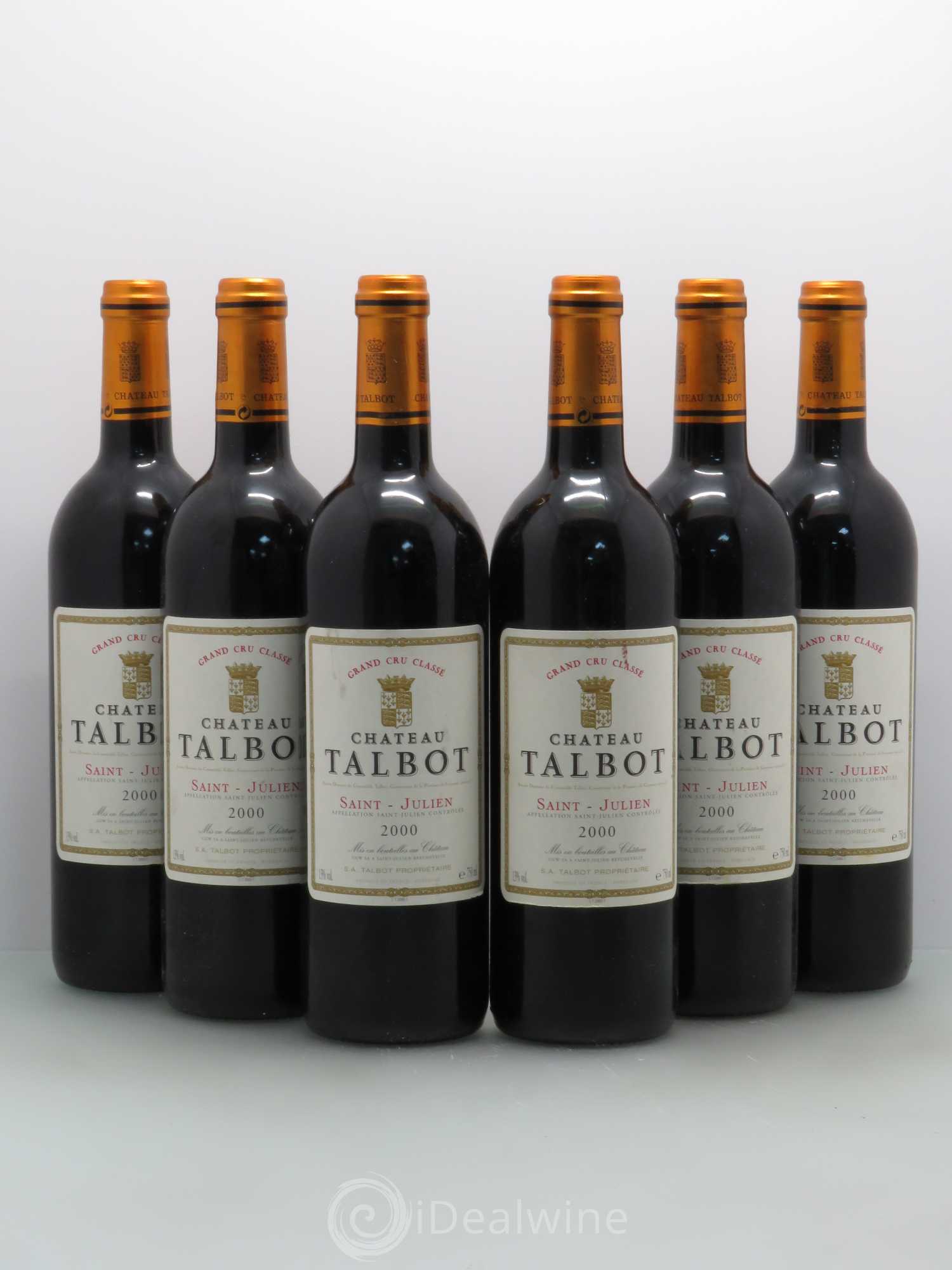 Château Talbot 4ème Grand Cru Classé 2000 - Lot de 6 bouteilles - 0