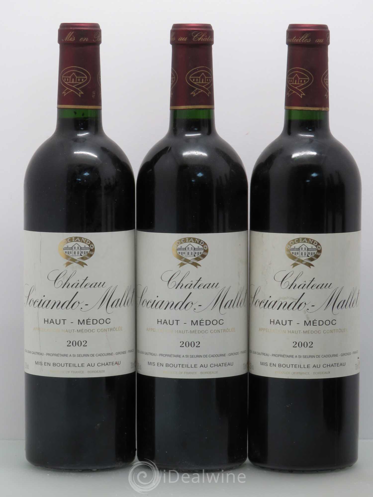 Château Sociando Mallet 2002 - Lot de 6 bouteilles - 1