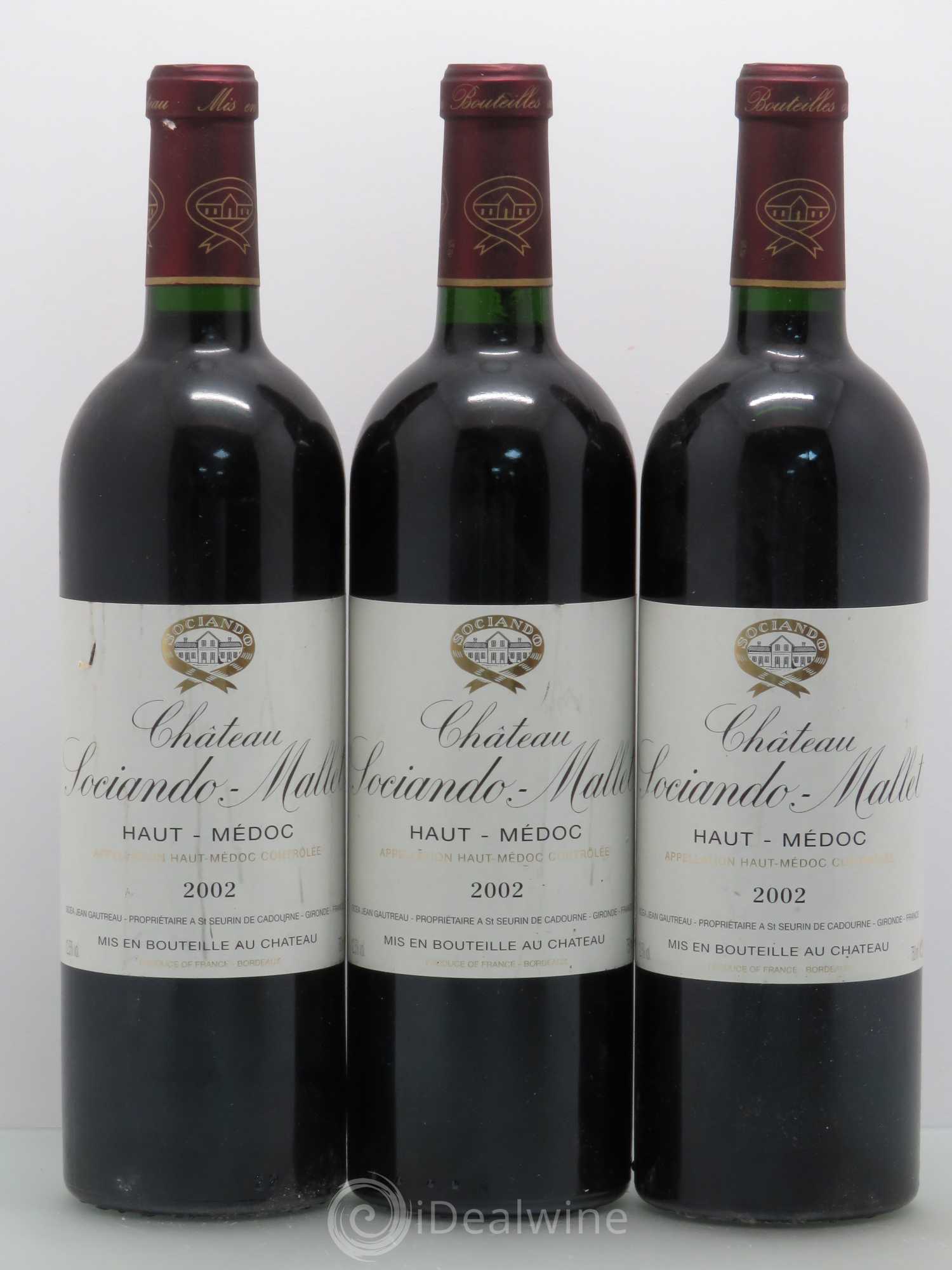 Château Sociando Mallet 2002 - Lot de 6 bouteilles - 2