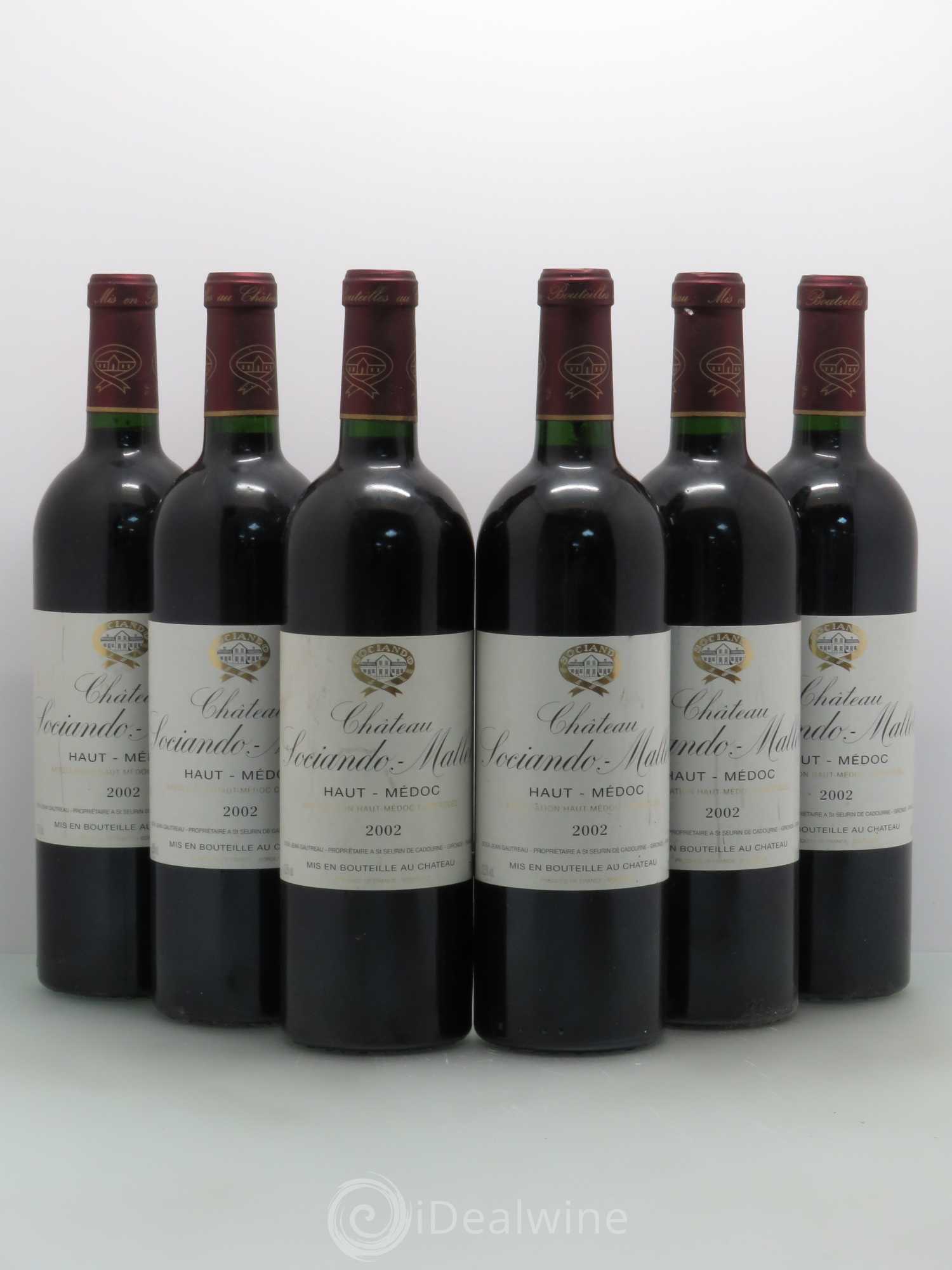 Château Sociando Mallet 2002 - Lot de 6 bouteilles - 0